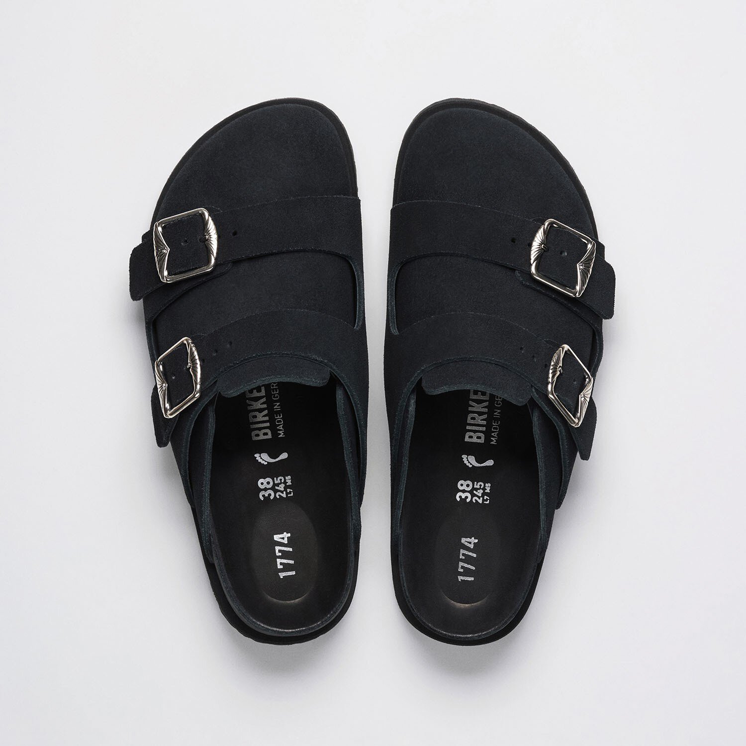 BIRKENSTOCK　黒 1774 222 West Suede Suede Leather in Color Black