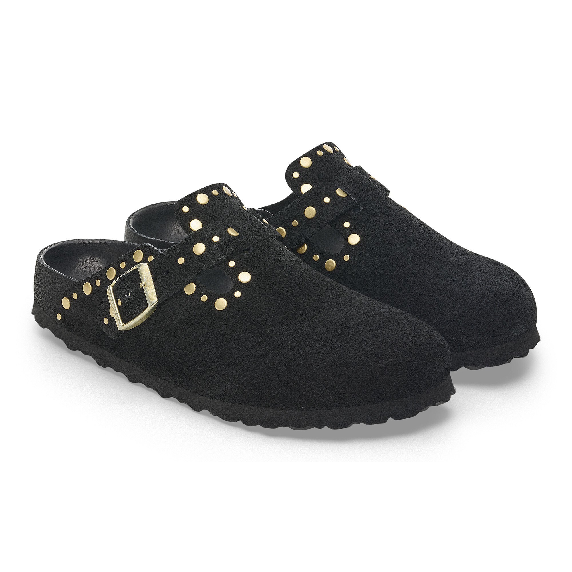 Сабо Birkenstock Boston Rivet Suede Leather, цвет: Чёрный — фото 8