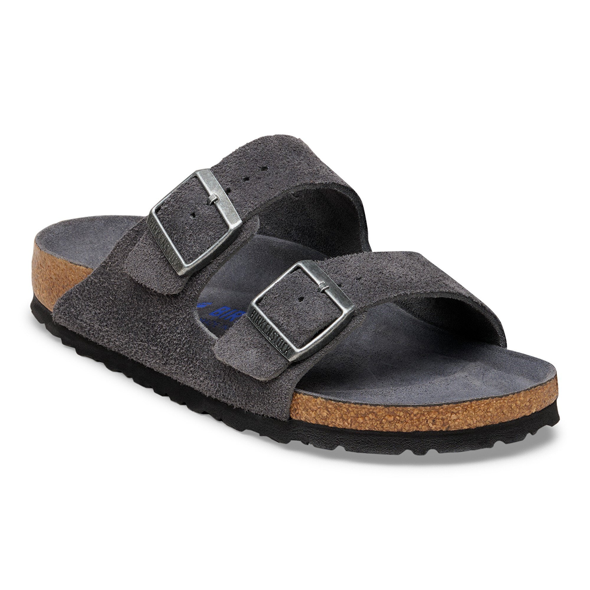 Arizona Soft Footbed Suede Leather in Color Charcoal Tonal