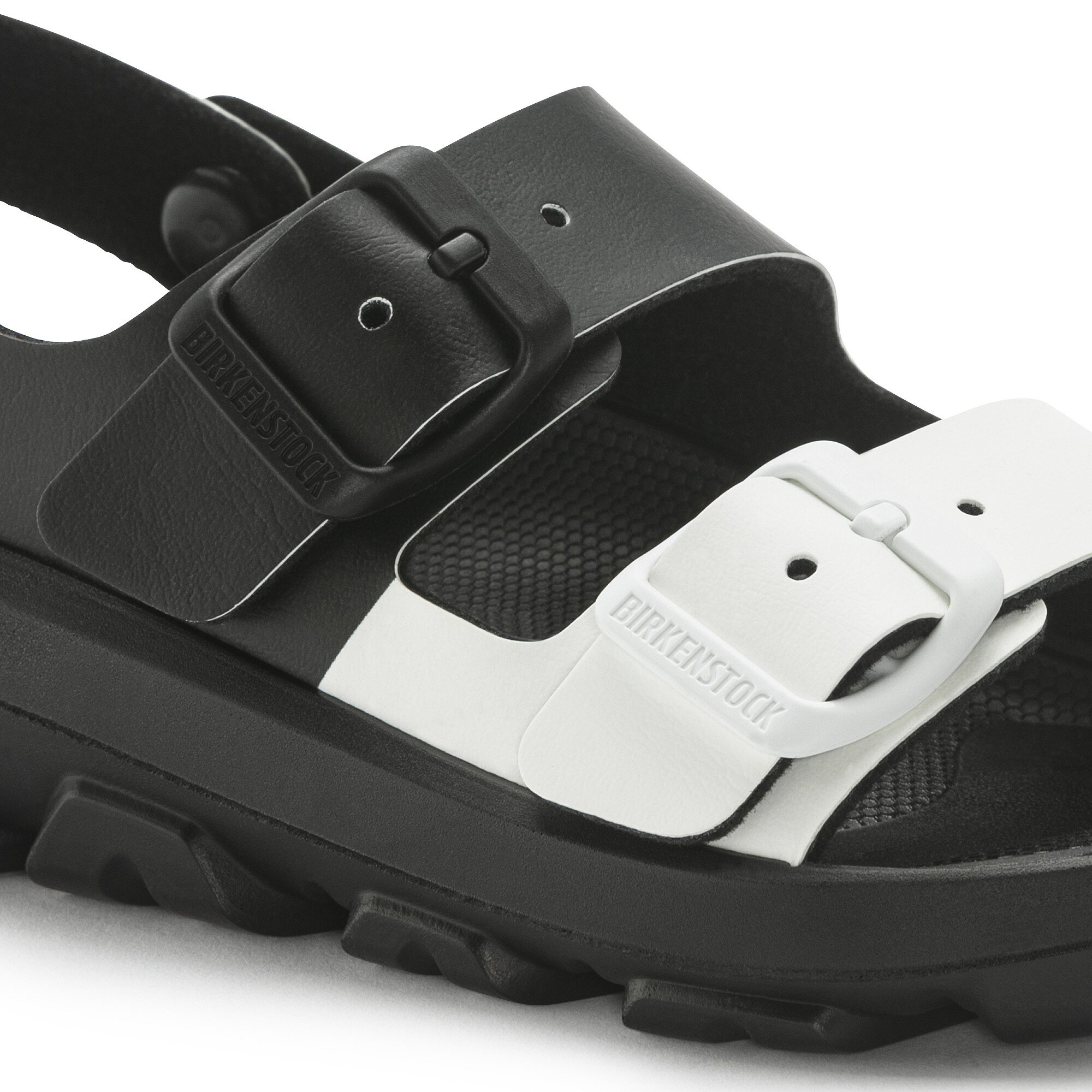 Детские сандалии Birkenstock Mogami Birko-Flor, цвет: Чёрный / Белый — фото 5