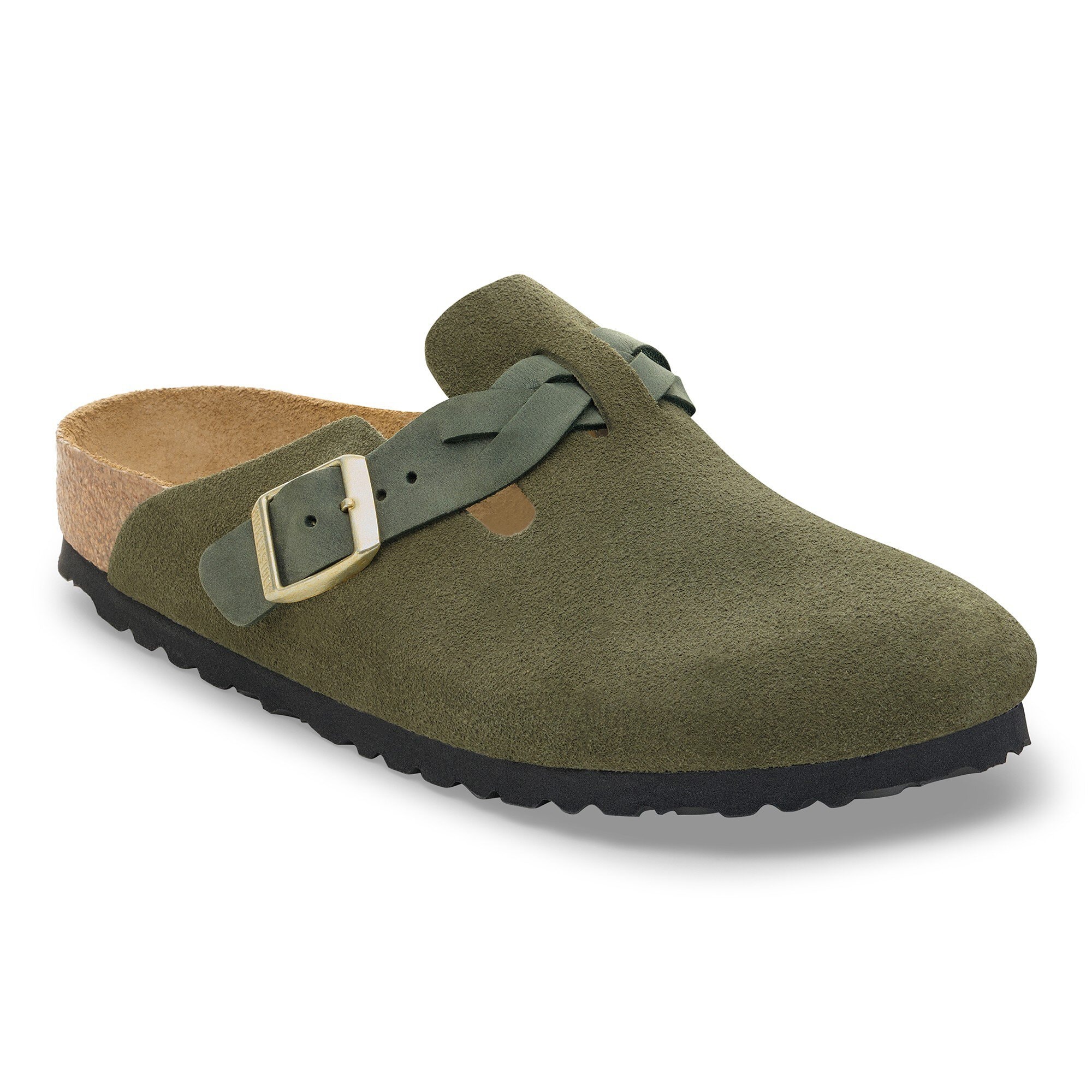 Boston Braided Suede Leather in Color Thyme | BIRKENSTOCK US