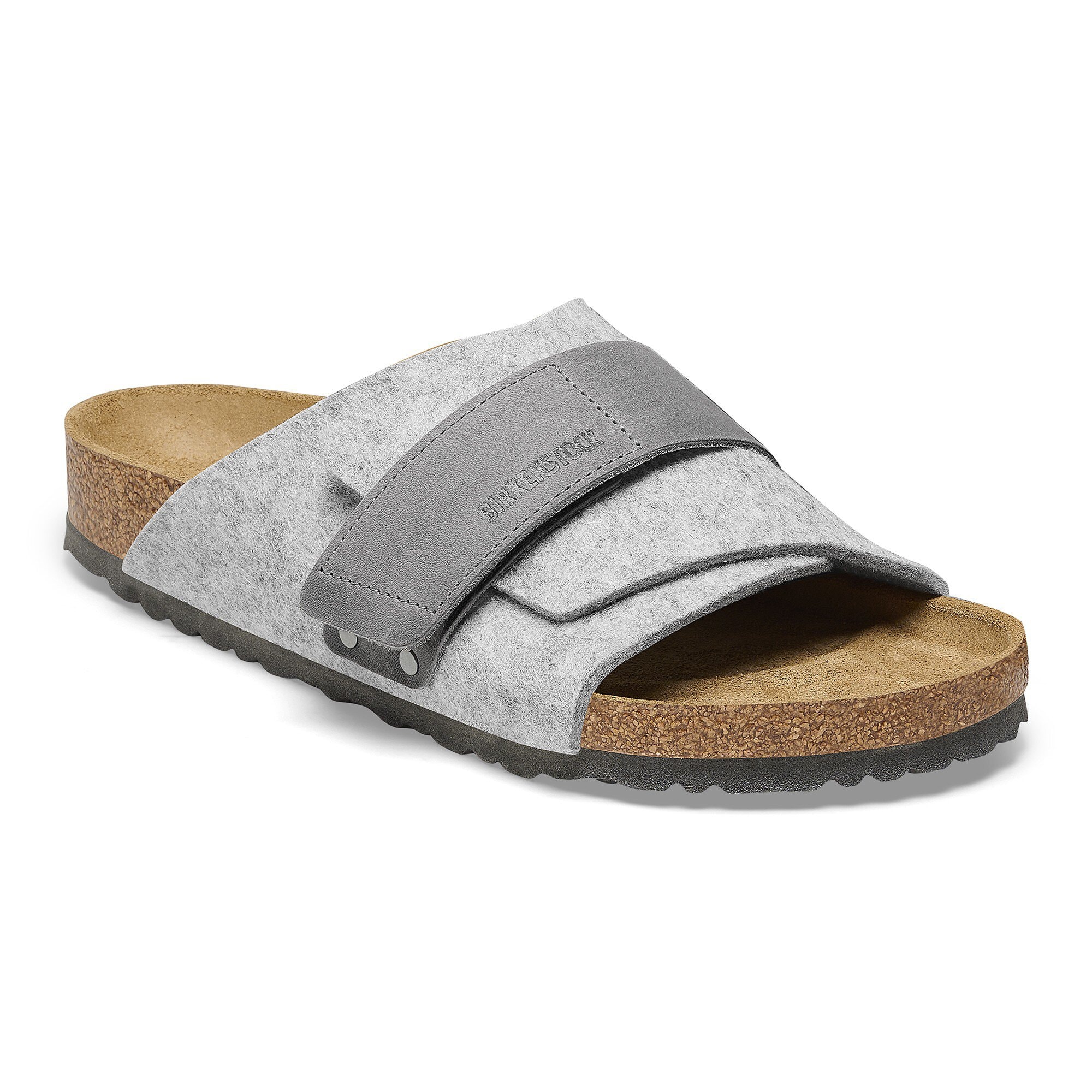Kyoto Natural Leather-Felt in Color Light Gray | BIRKENSTOCK US