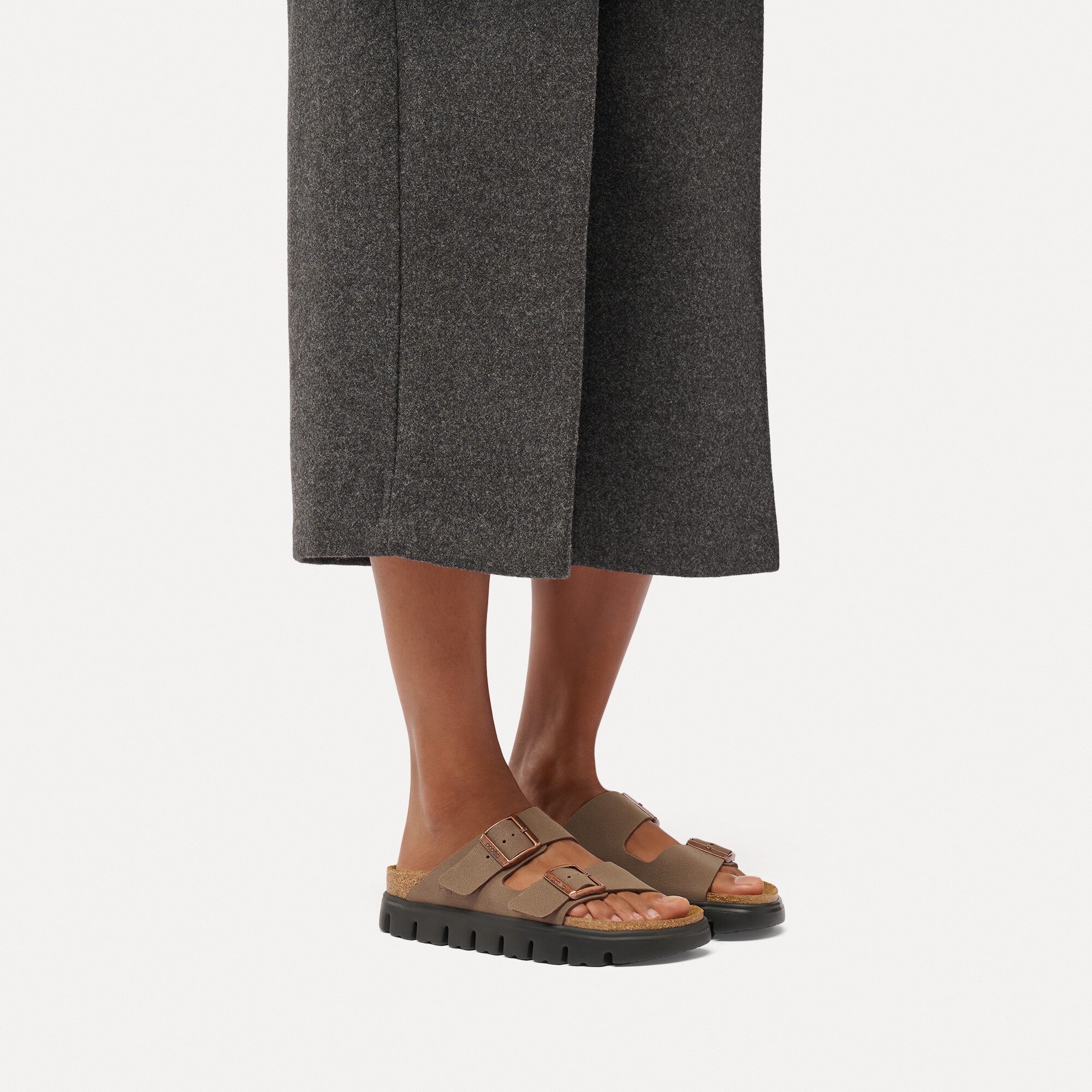 Женские сандалии Birkenstock Arizona Chunky Birko-Flor Nubuck, цвет: Мокко — фото 8