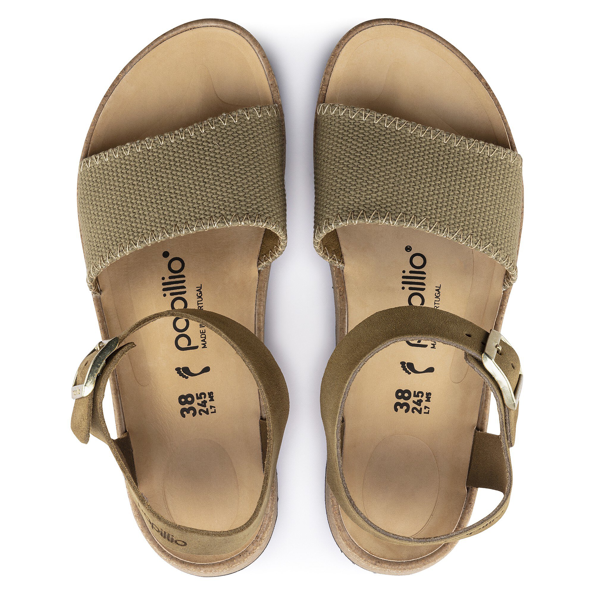 Женская обувь Birkenstock Glenda Suede Leather/Textile, цвет: Выцветший хаки — фото 2