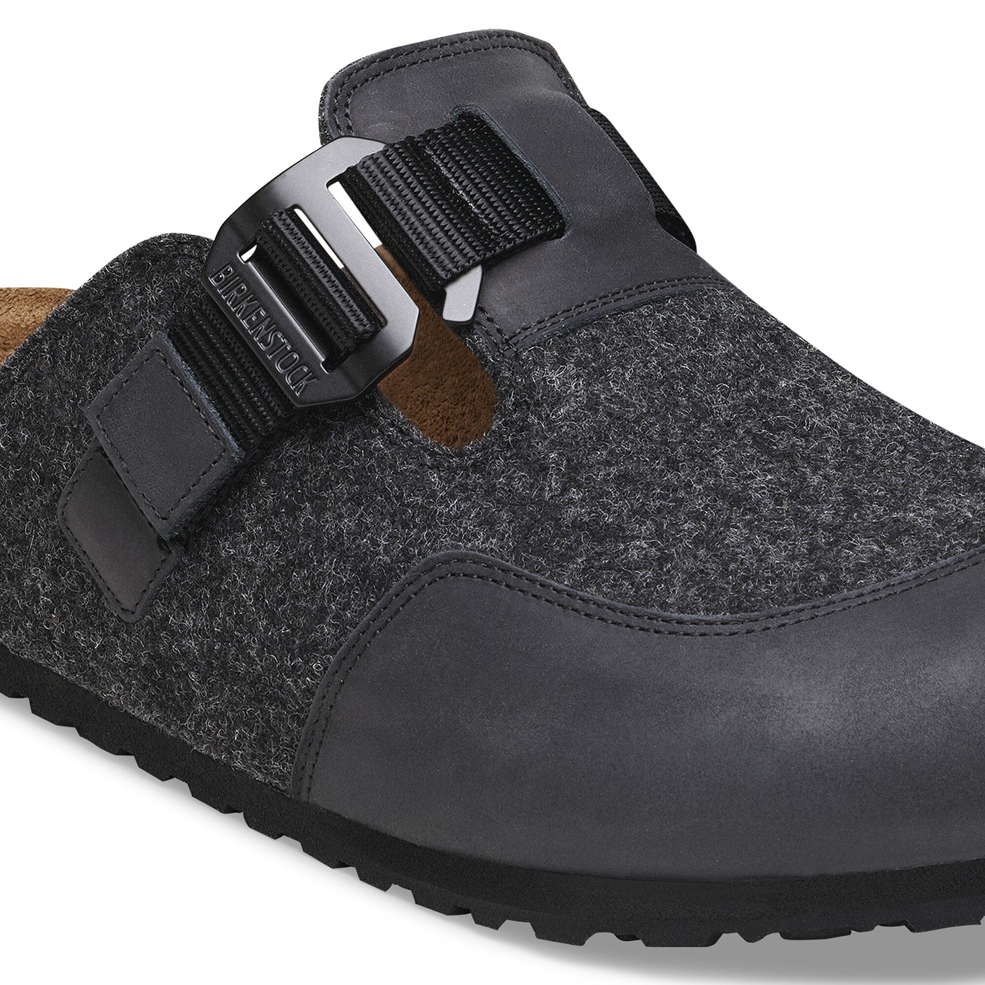 Сабо Birkenstock Boston Nova Felt Leather/Textile/Felt, цвет: Антрацитовый — фото 5