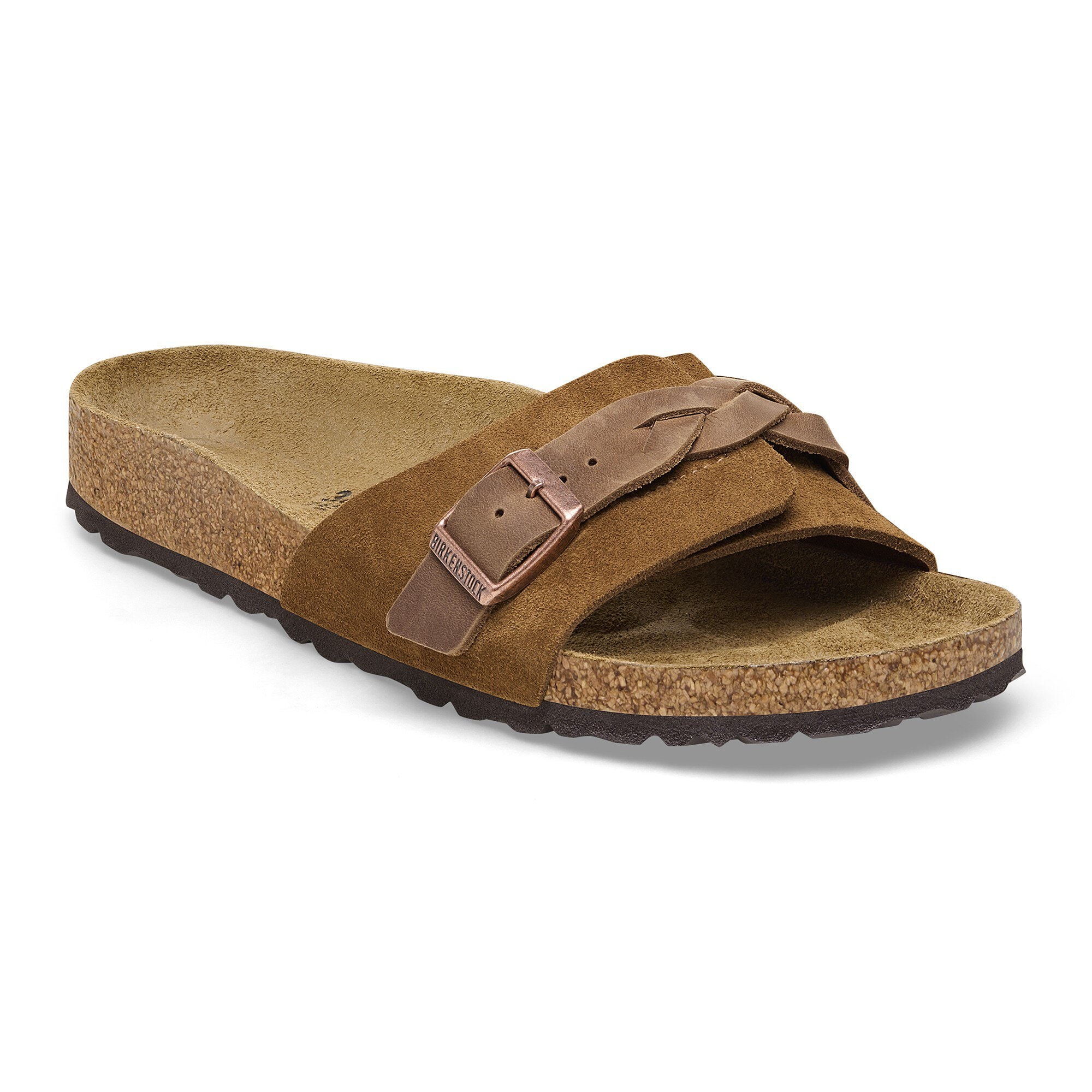 Oita Braided Suede Leather in Color Mink | BIRKENSTOCK US