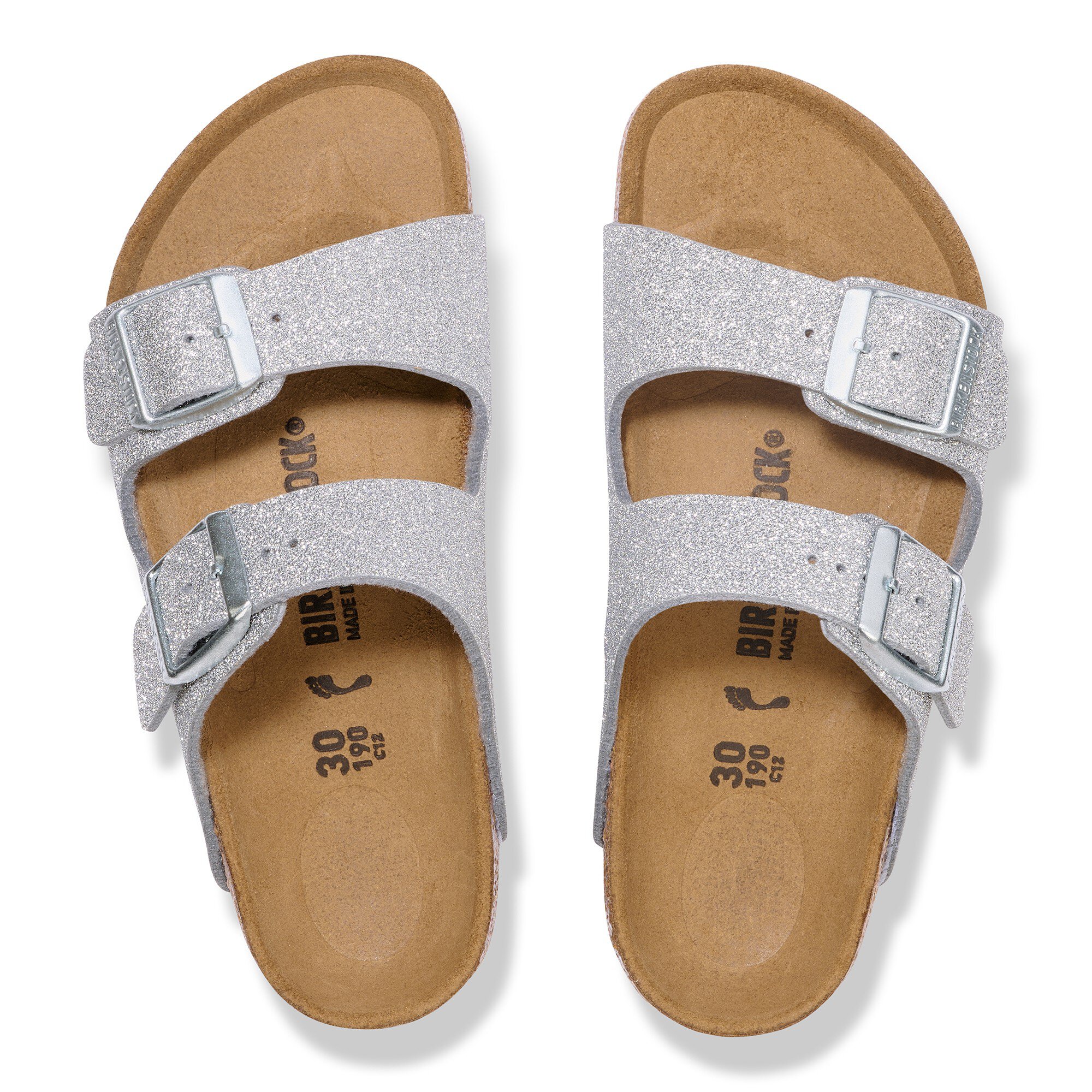 Детские сандалии Birkenstock Arizona Kids Synthetik, цвет: Блестящий серебряный — фото 2