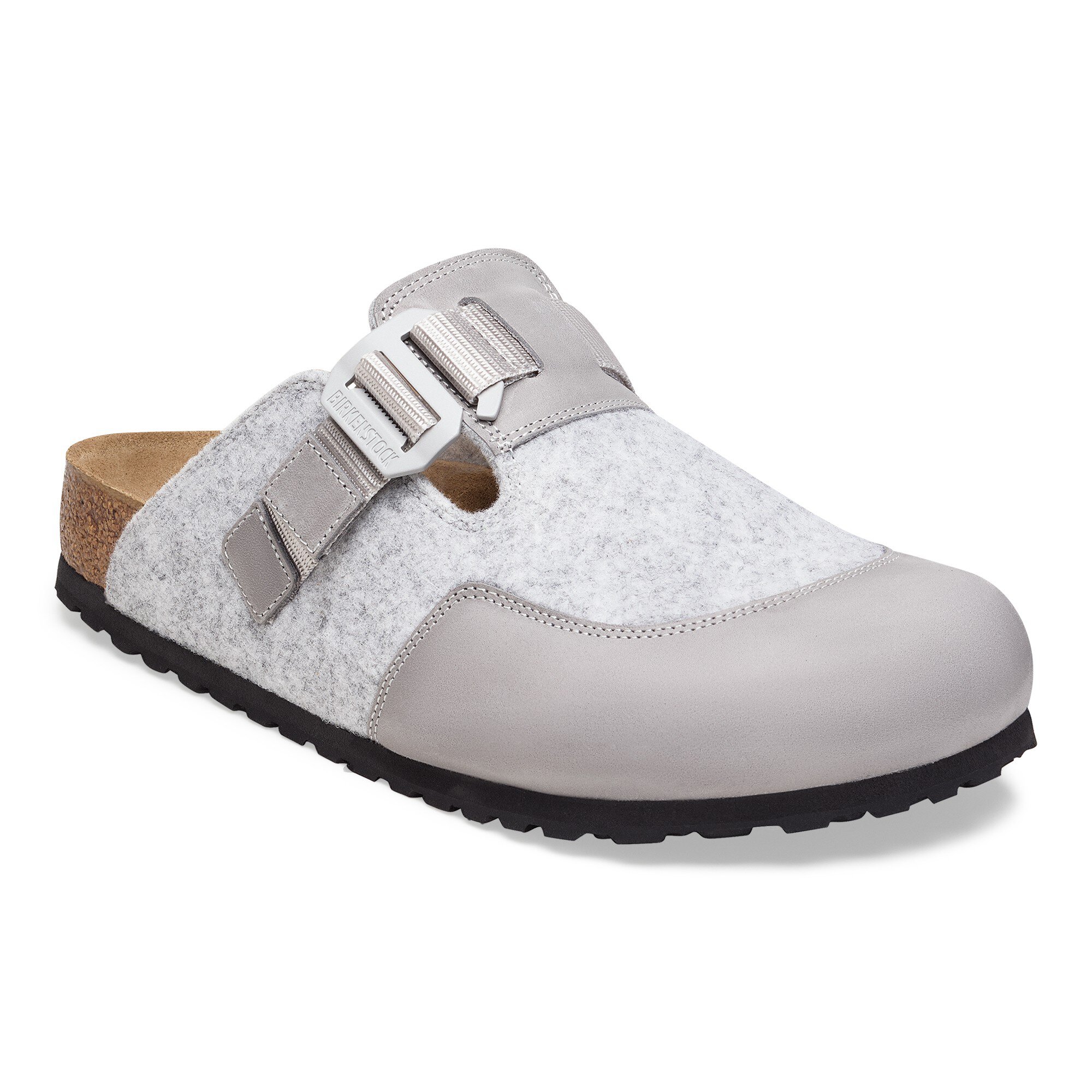 Boston Nova Leather/Textile/Felt in Color Stone Coin | BIRKENSTOCK US