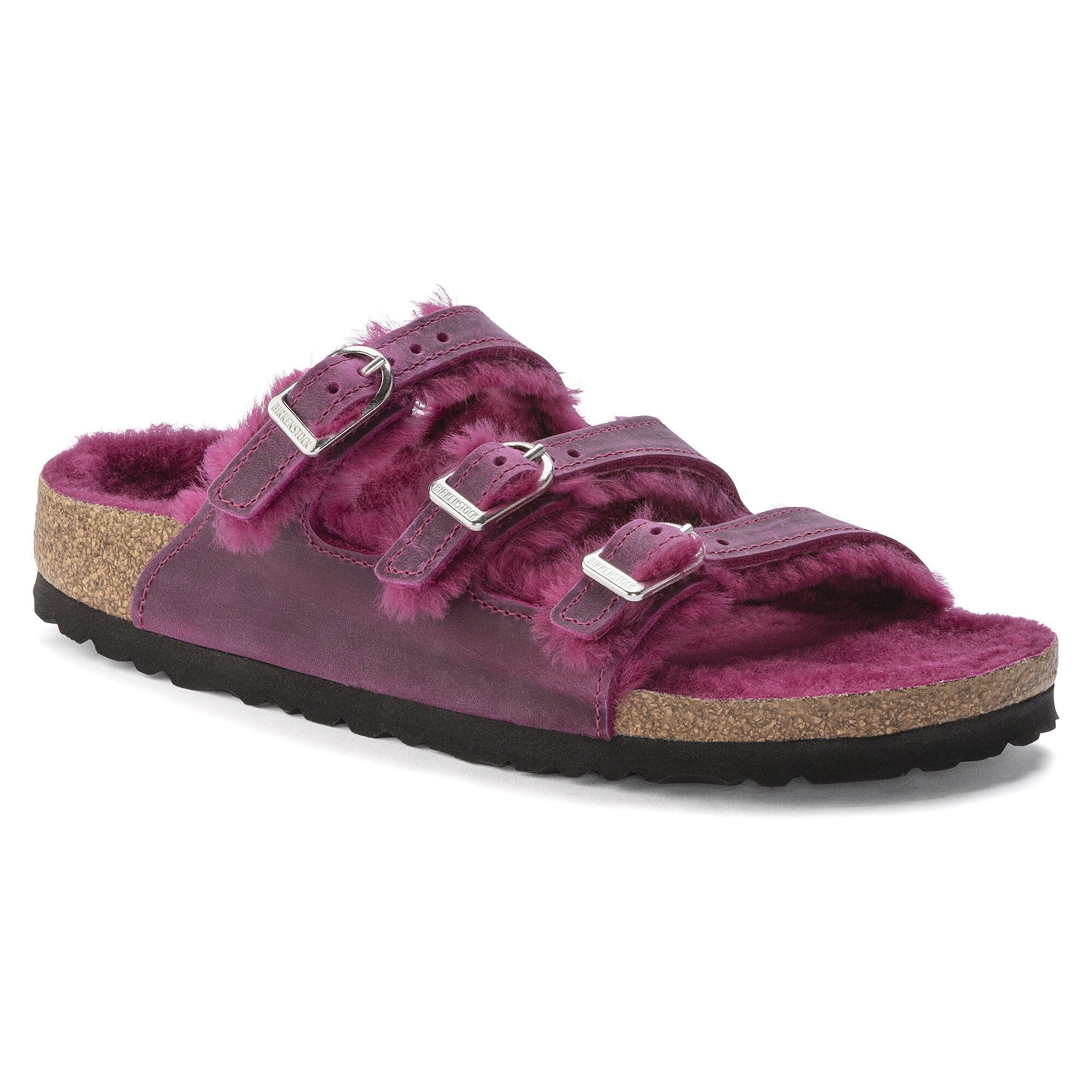 Florida Shearling Oiled Leather in Color Festival Fuchsia
