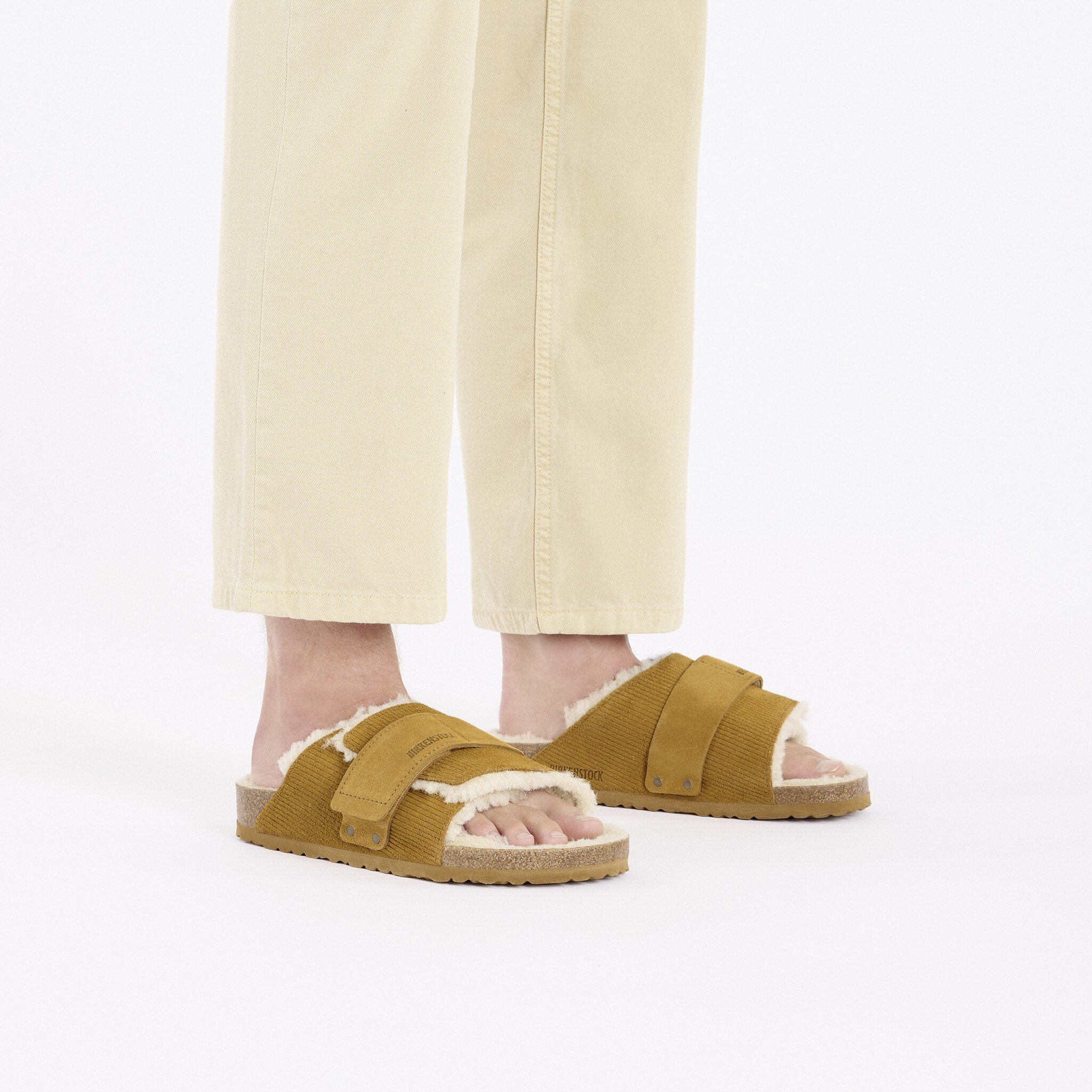 Мужские сандалии Birkenstock Kyoto Shearling Suede Leather/Fur, цвет: Коричневый — фото 5