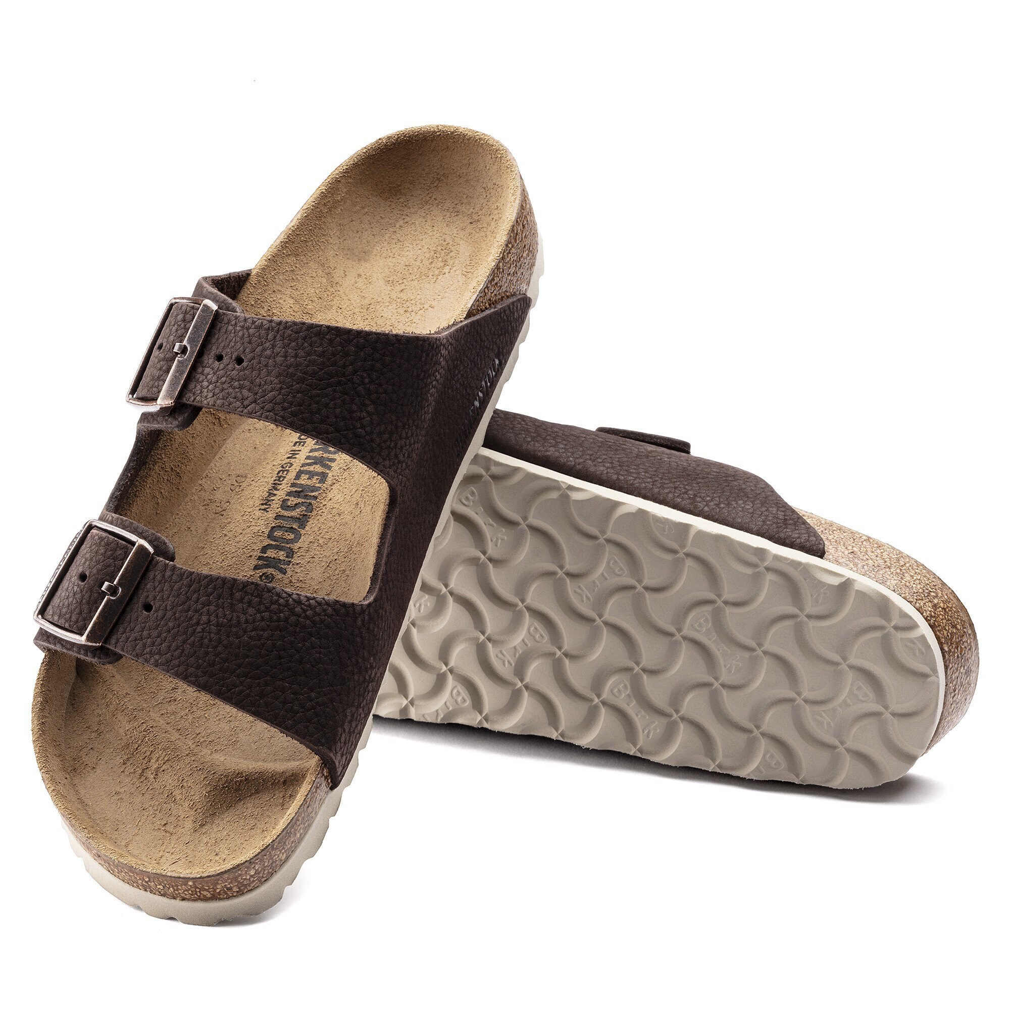Мужские сандалии Birkenstock Arizona Nubuck Leather, цвет: Мягкий коричневый — фото 6