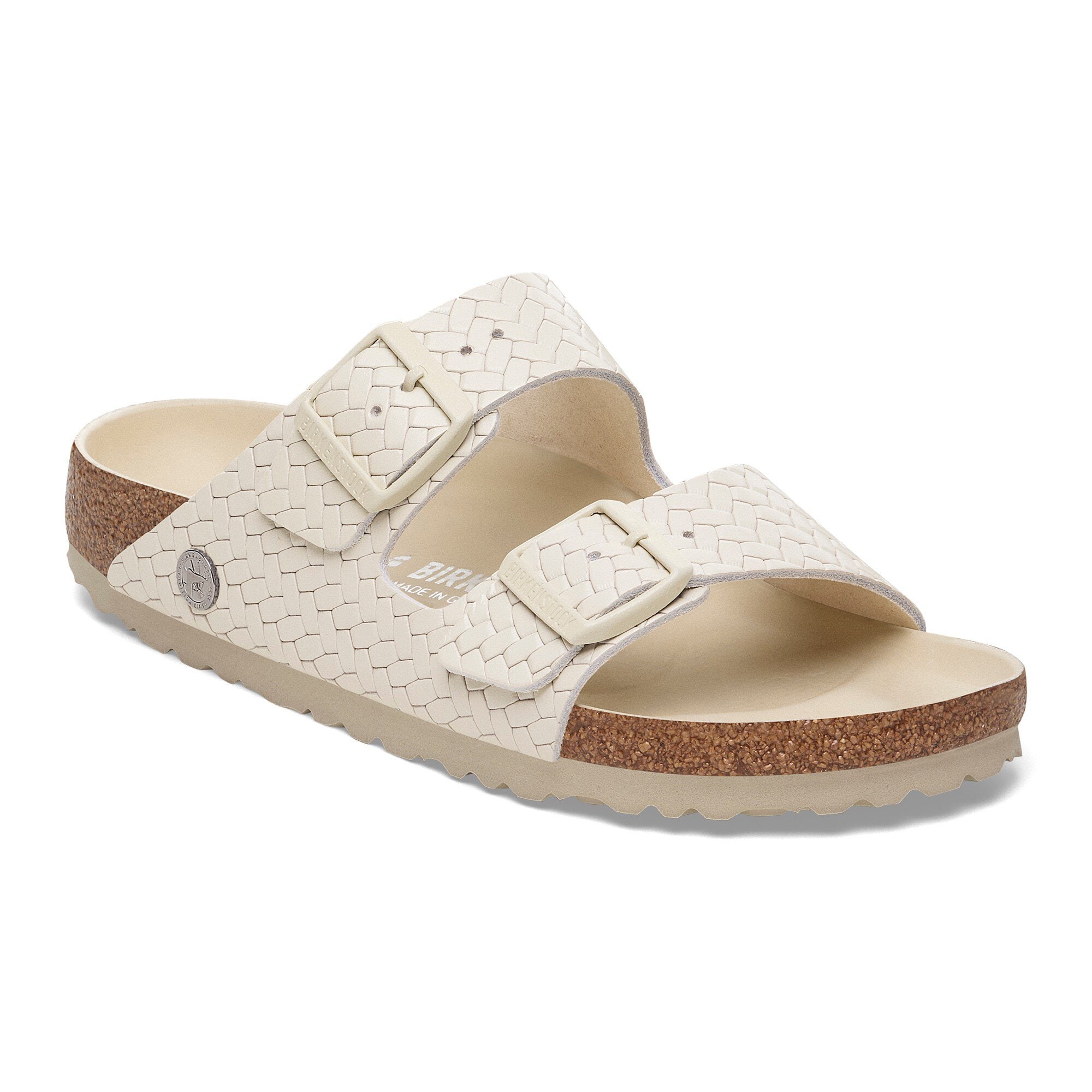 ビルケンシュトック　ARIZONA WOVEN EMBOSS 24㎝ Arizona Leather in Color Woven Embossed Ecru | BIRKENSTOCK US