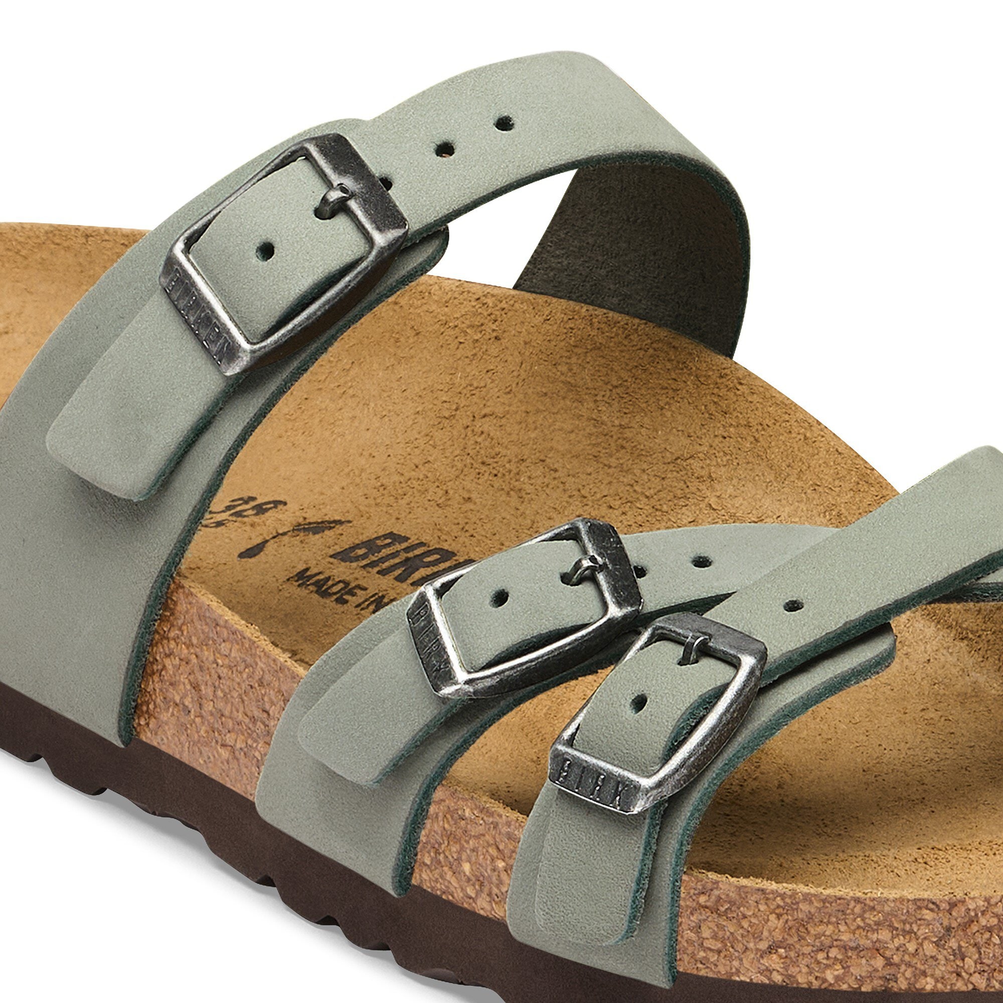 Женские сандалии Birkenstock Franca Nubuck Leather, цвет: Чистый шалфейный — фото 4