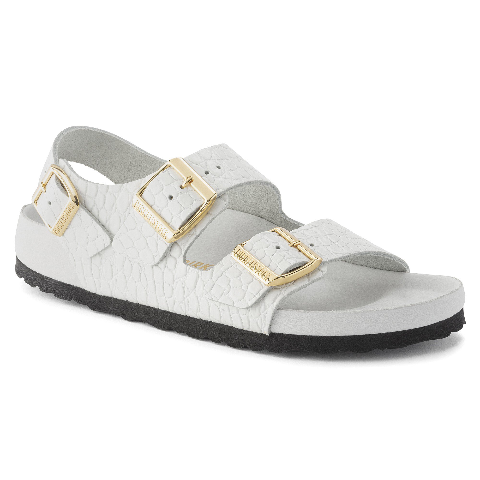 Milano Embossed Leather in Color Emboss white | BIRKENSTOCK US