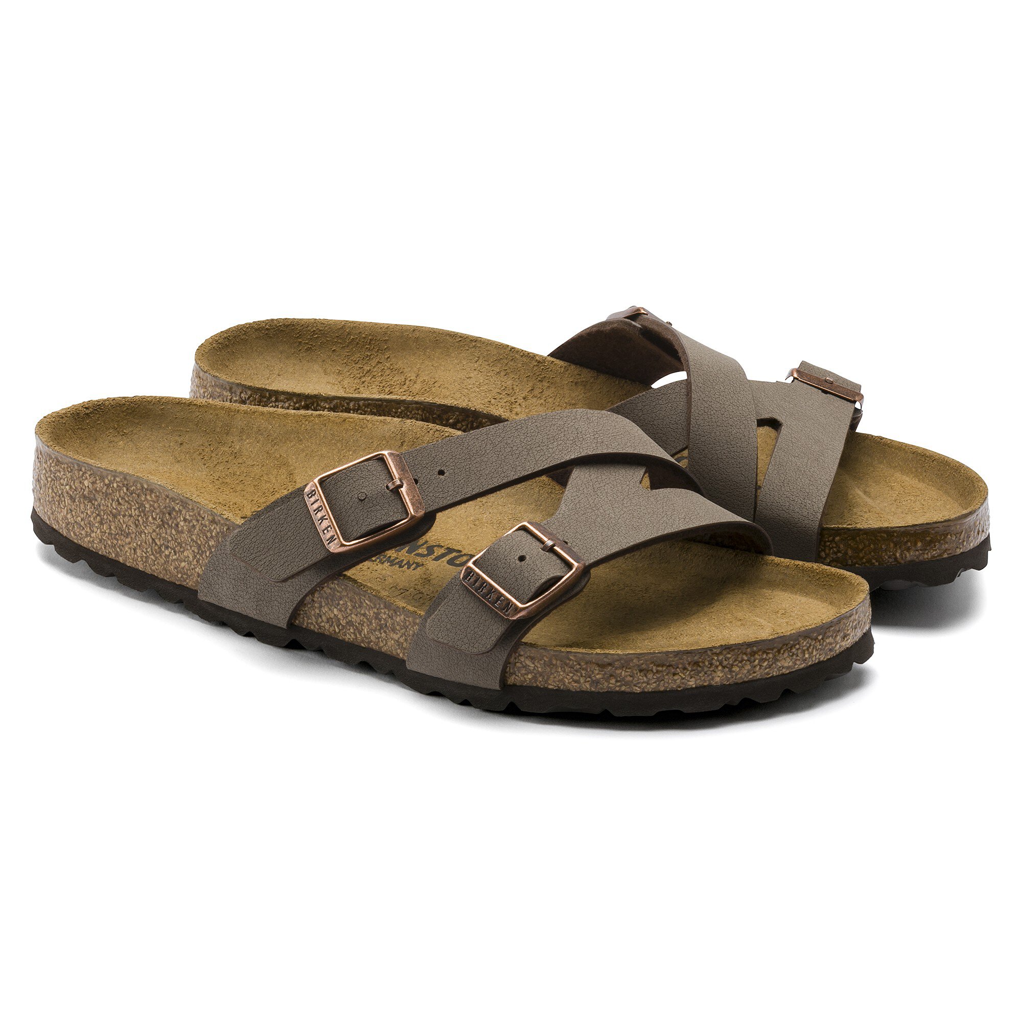 Женские сандалии Birkenstock Yao Birko-Flor Nubuck, цвет: Мокко — фото 6