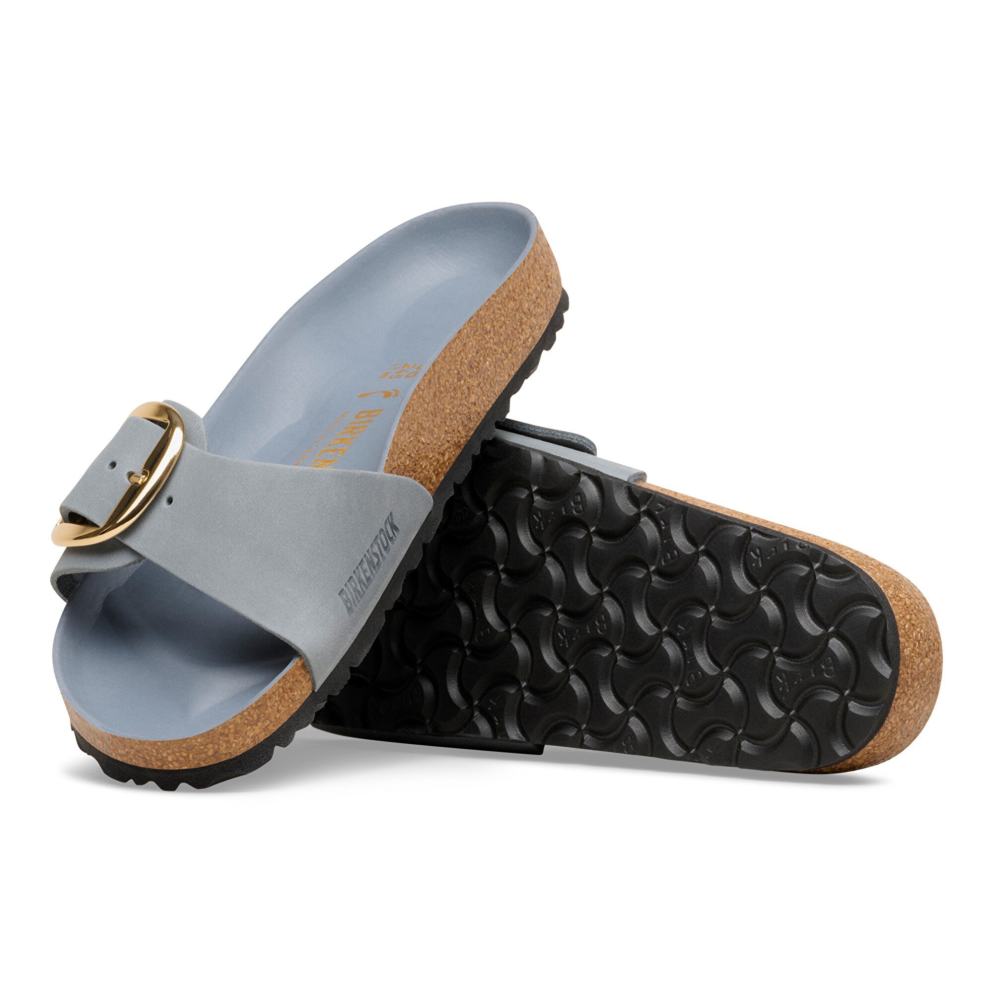 Женские сандалии Birkenstock Madrid Big Buckle Natural Leather Oiled, цвет: Серый — фото 5