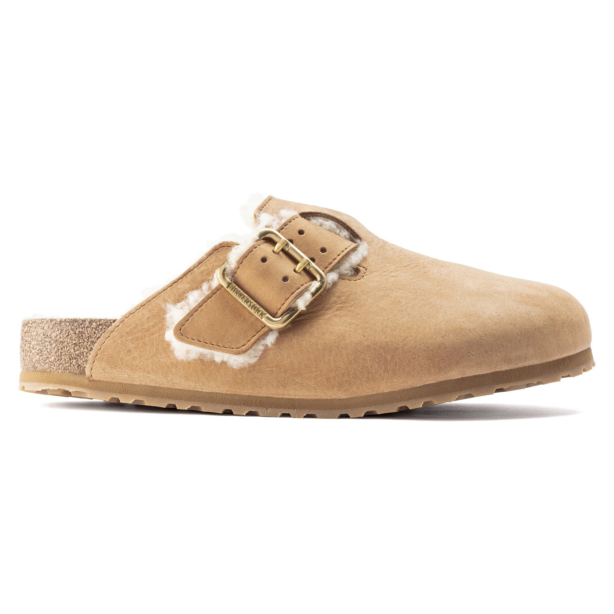 Сабо Birkenstock Boston Bold Shearling Natural Leather, цвет: Коньячный — фото 3