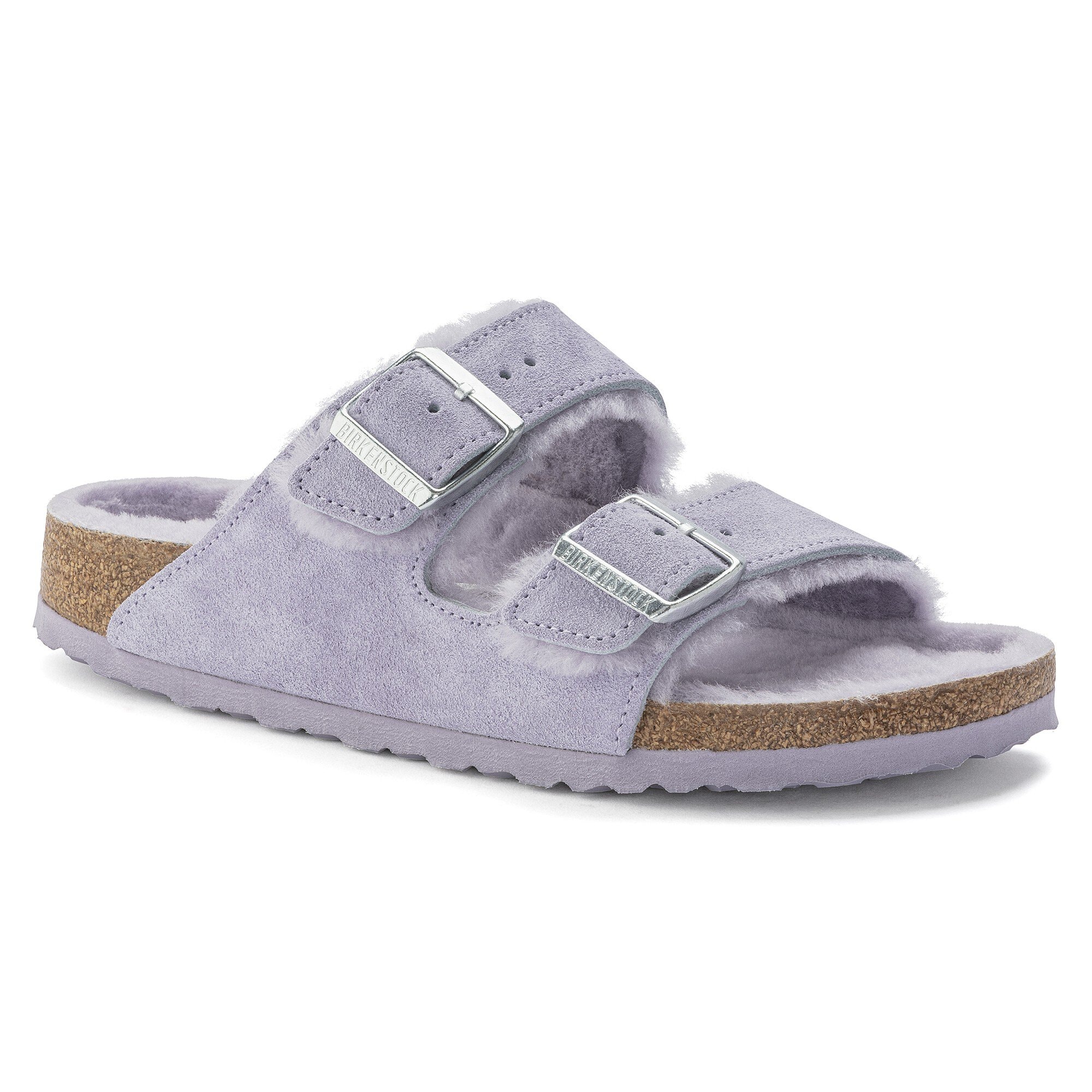 Arizona Shearling Suede Leather in Color Purple Fog | BIRKENSTOCK
