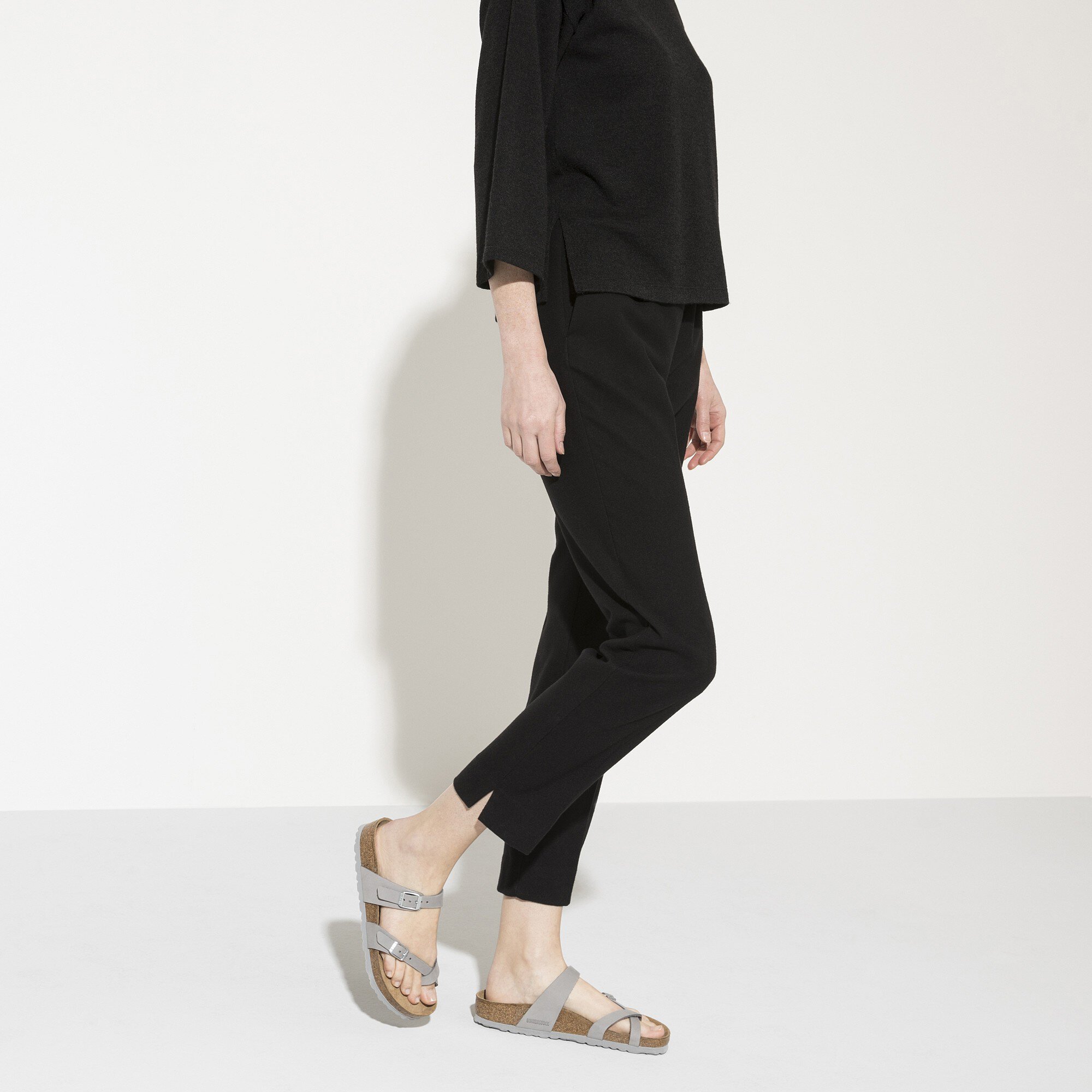 Женские сандалии Birkenstock Mayari Nubuck Leather, цвет: Серый — фото 7