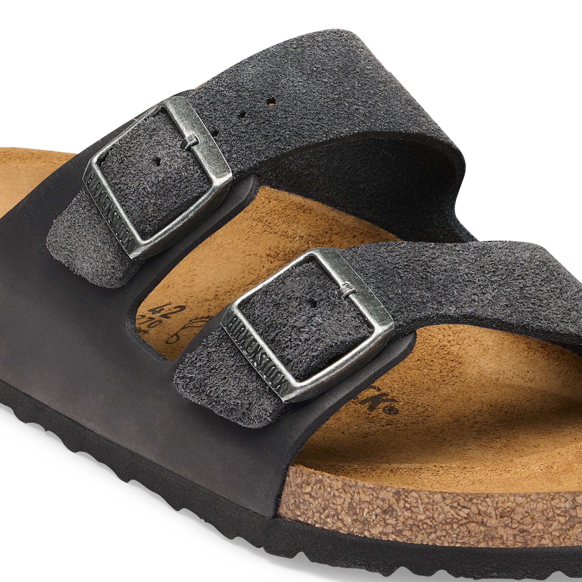 Мужские сандалии Birkenstock Arizona Mixed Leather, цвет: Угольный — фото 4