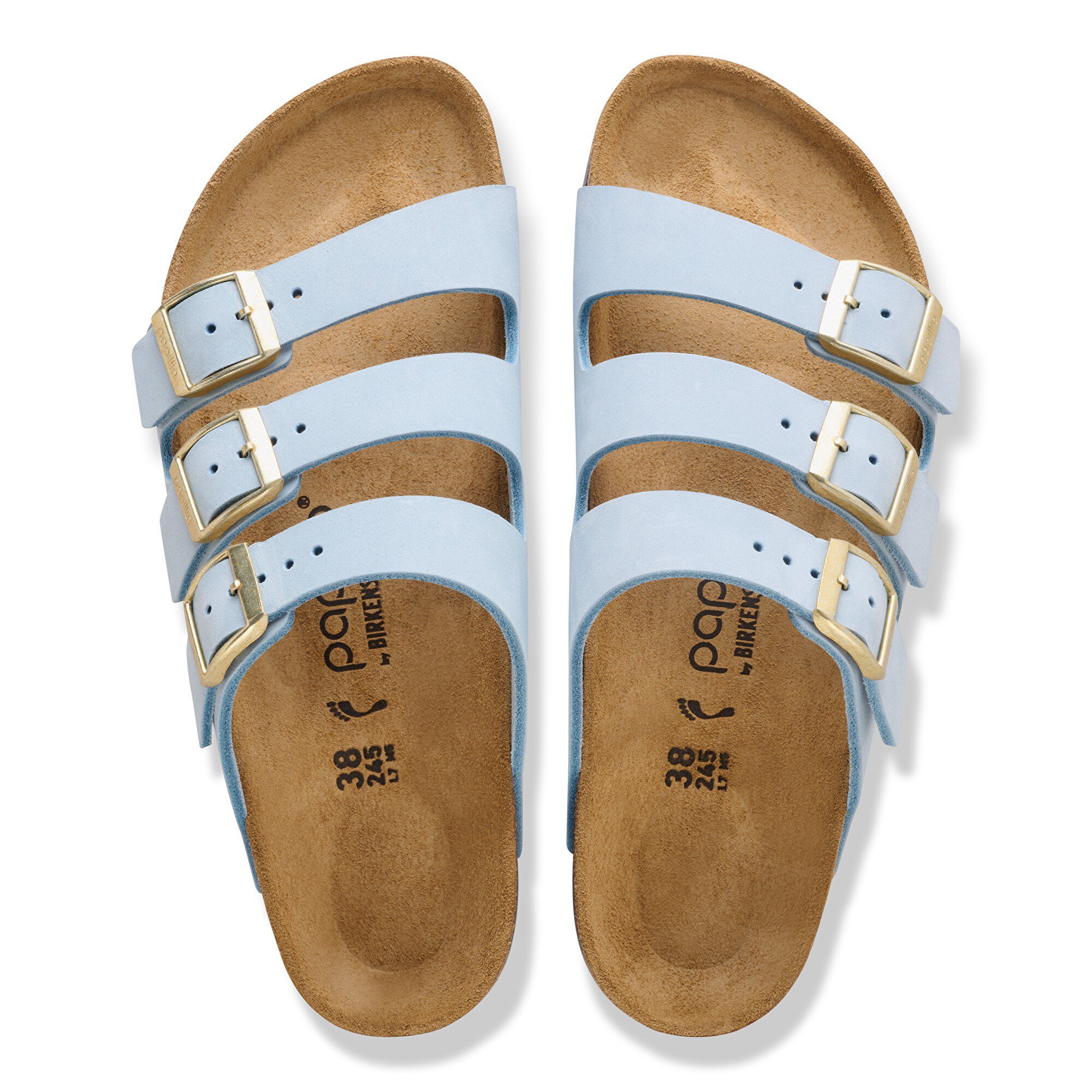 Женские сандалии Birkenstock Florida Flex Platform Nubuck Leather, цвет: Синий — фото 2