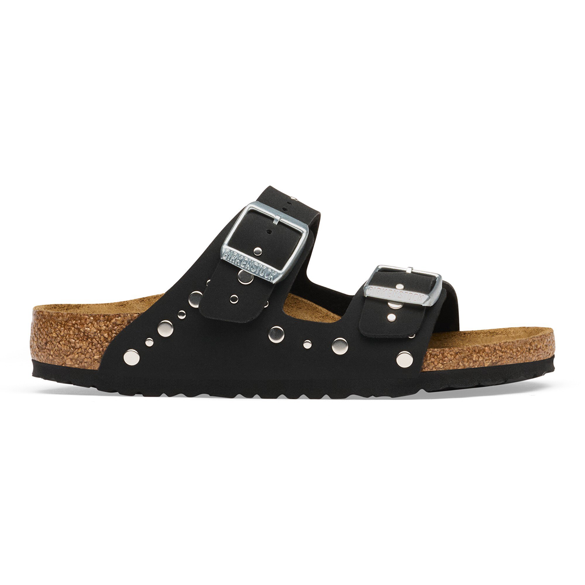 Детские сандалии Birkenstock Arizona Rivet Border Kids Birko-Flor Nubuck, цвет: Чёрный — фото 3
