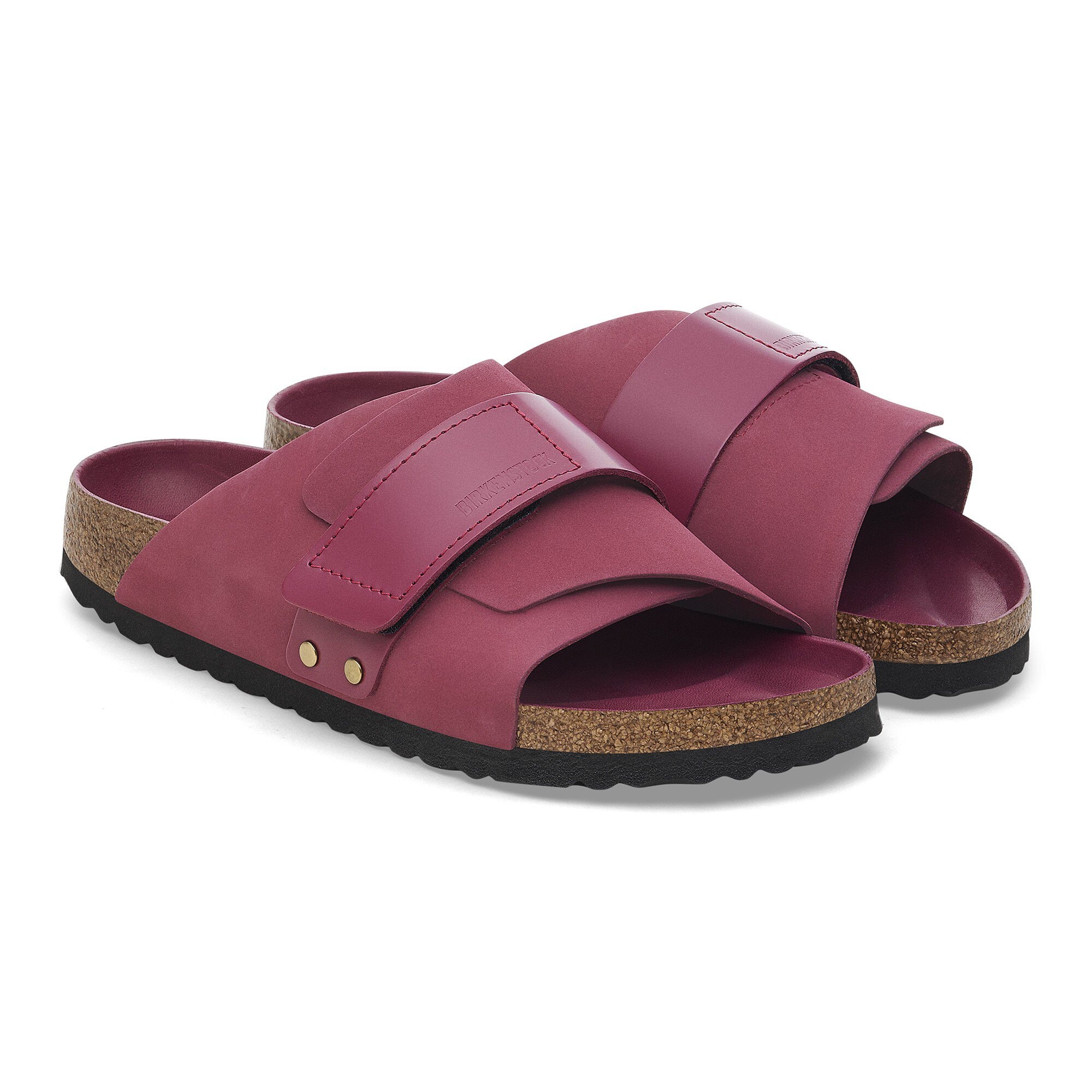 Сандалии Birkenstock Kyoto Nubuck Leather, цвет: Ягодный — фото 4