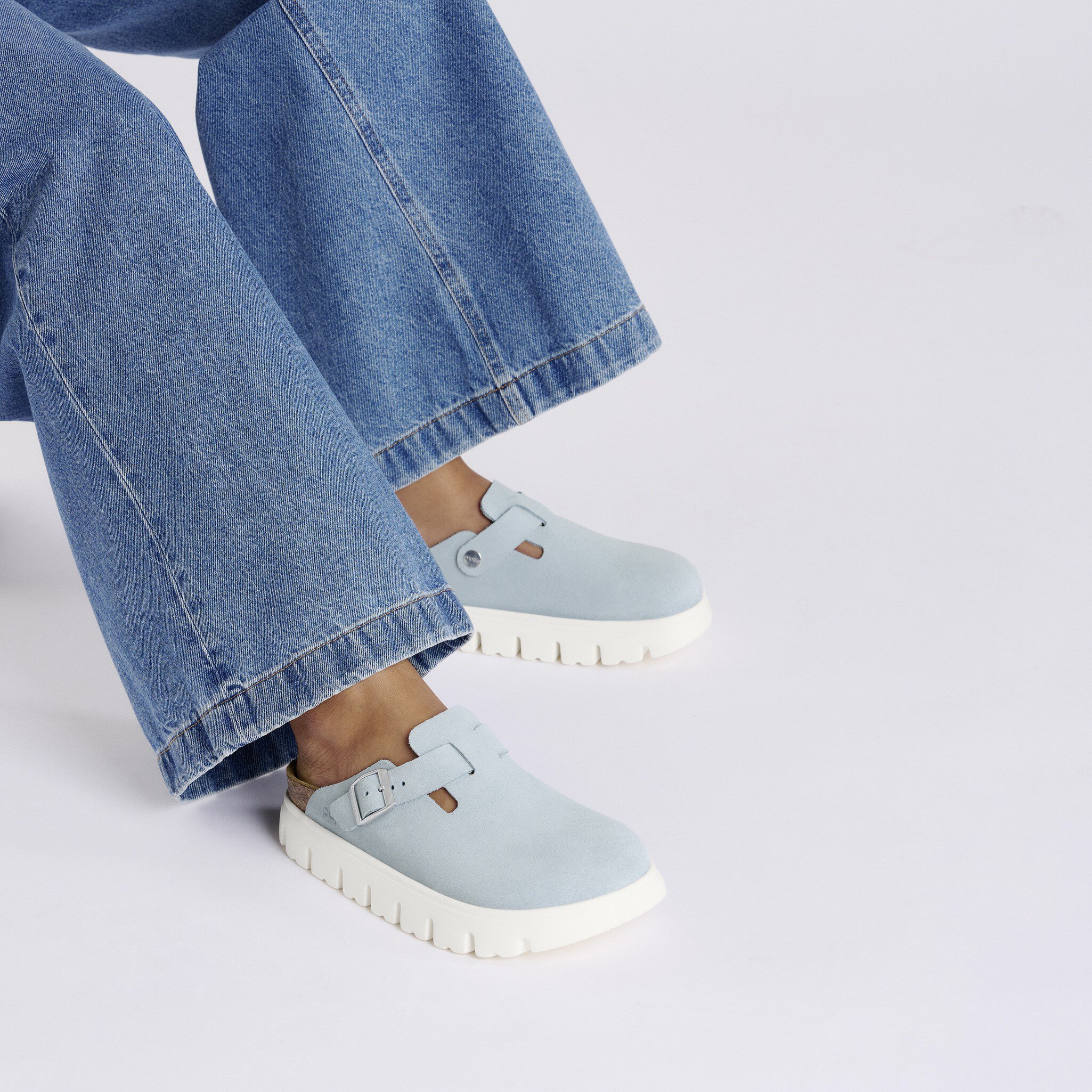 Сабо Birkenstock Boston Chunky Suede Leather, цвет: Синий — фото 4