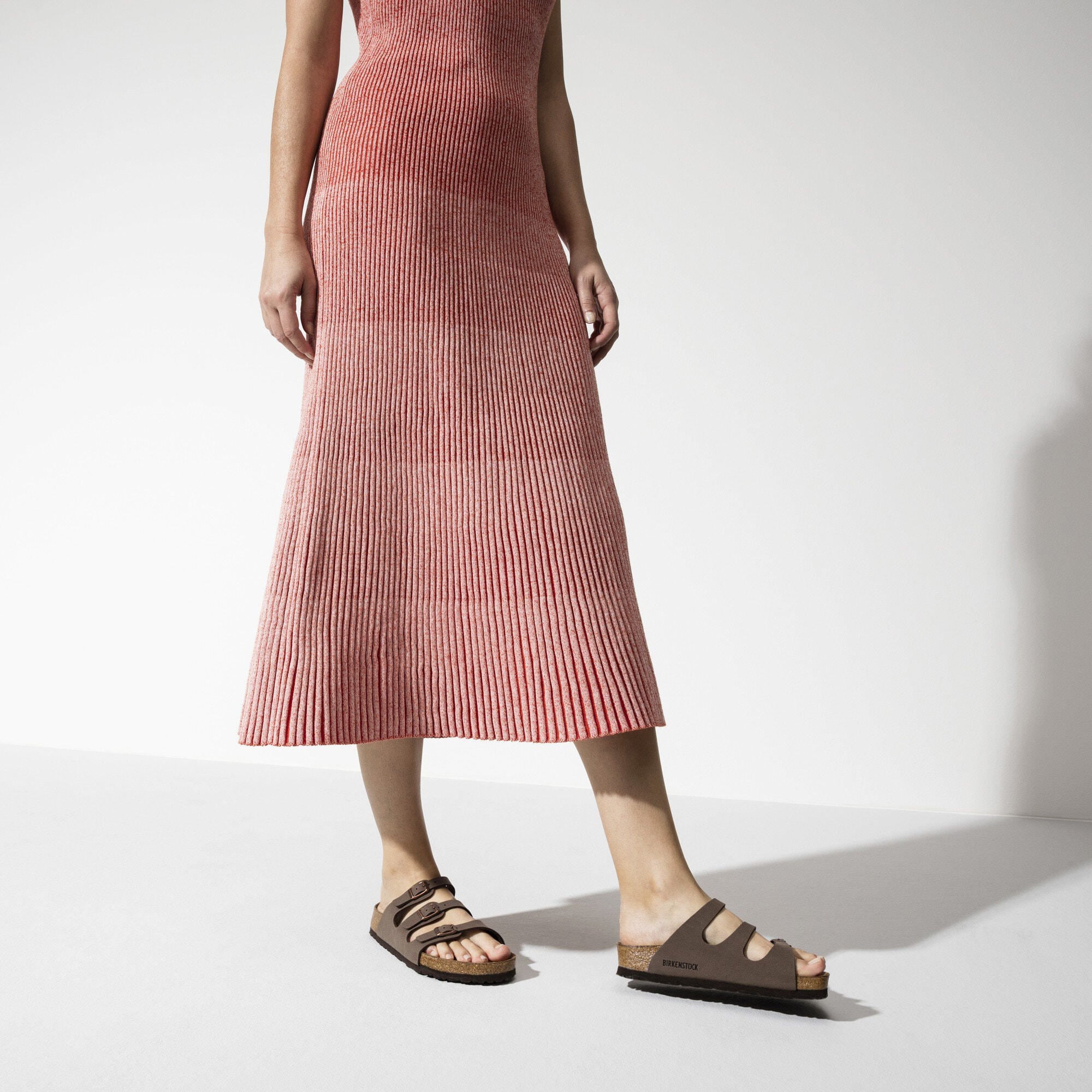Женские сандалии Birkenstock Florida Soft Footbed Birko-Flor Nubuck, цвет: Мокко — фото 5