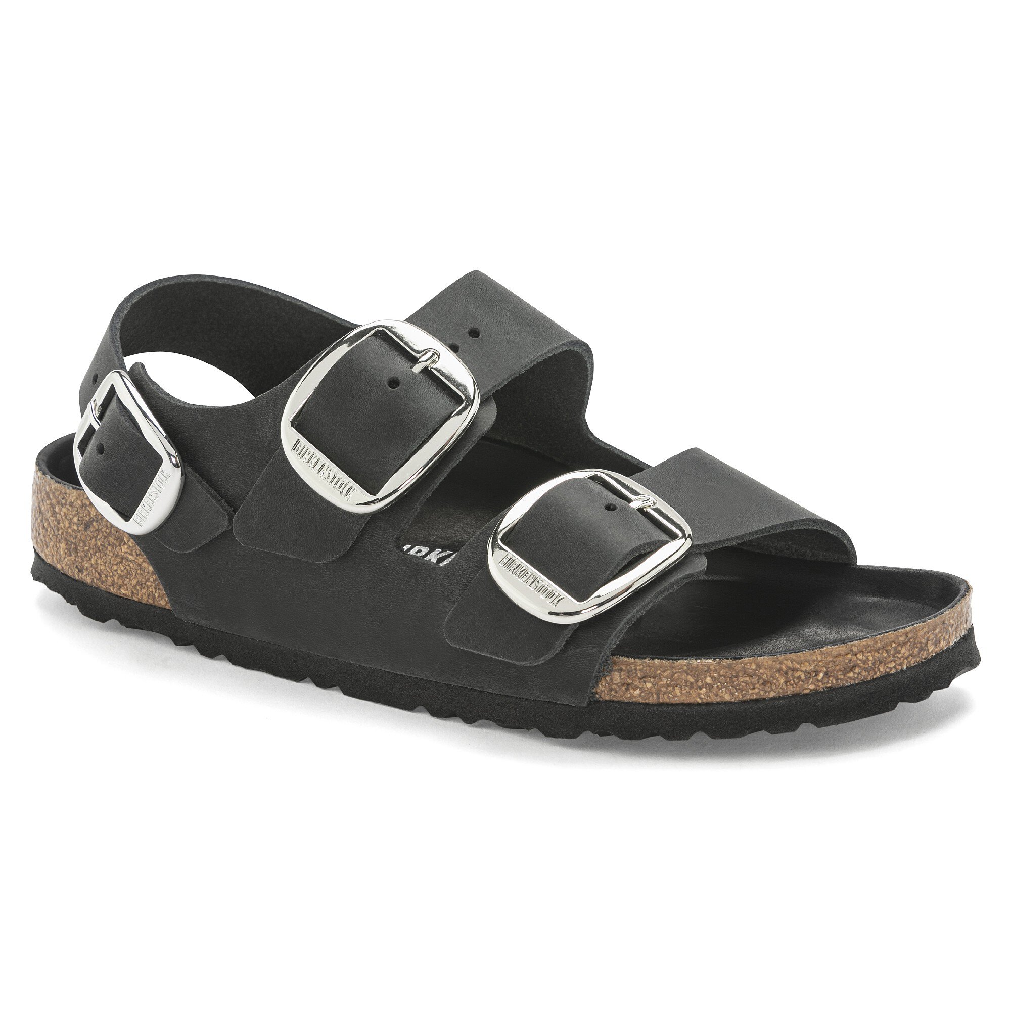 Milano Big Buckle Oiled Leather in Color Black | BIRKENSTOCK US