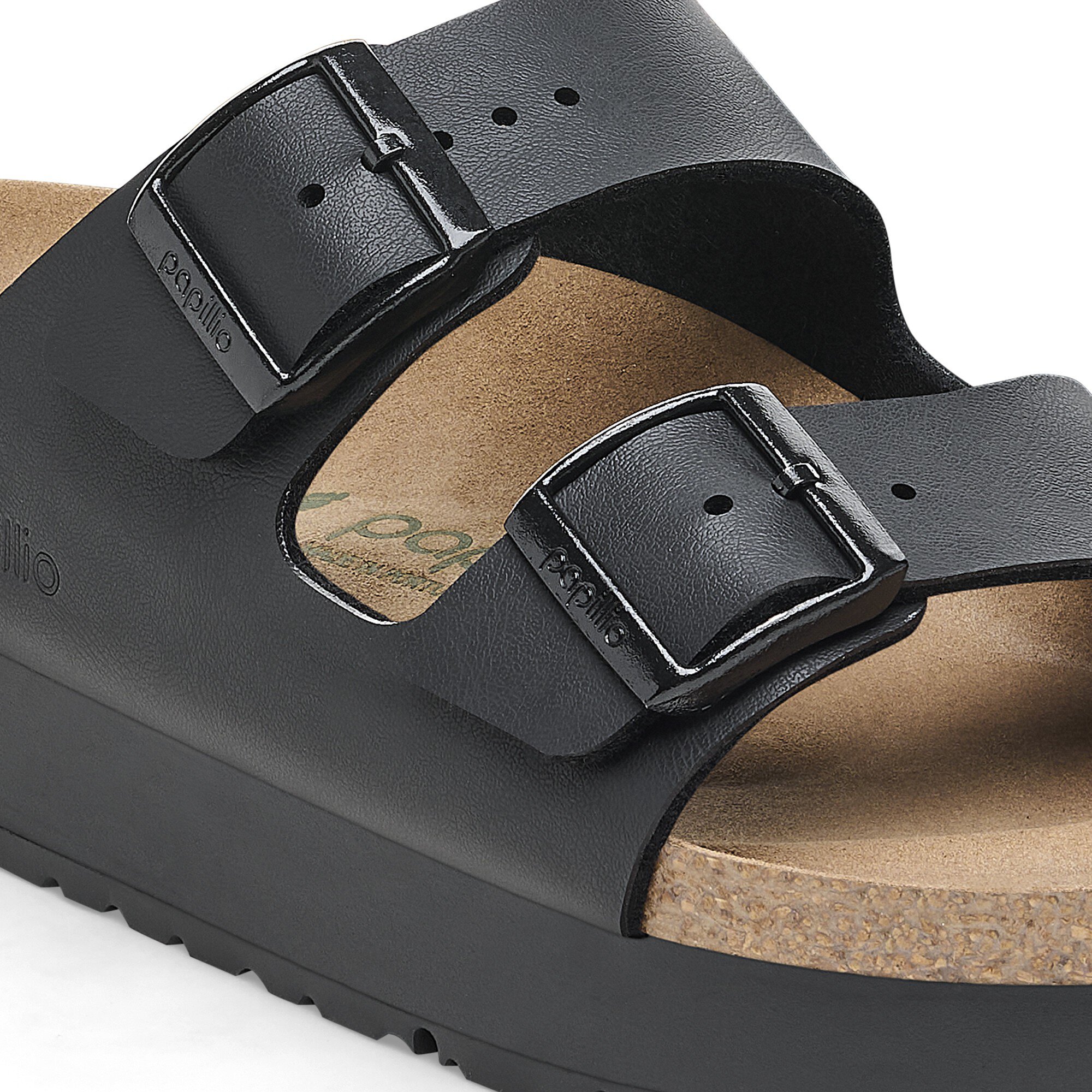 Женские сандалии Birkenstock Arizona Flex Platform Birko-Flor, цвет: Чёрный — фото 8