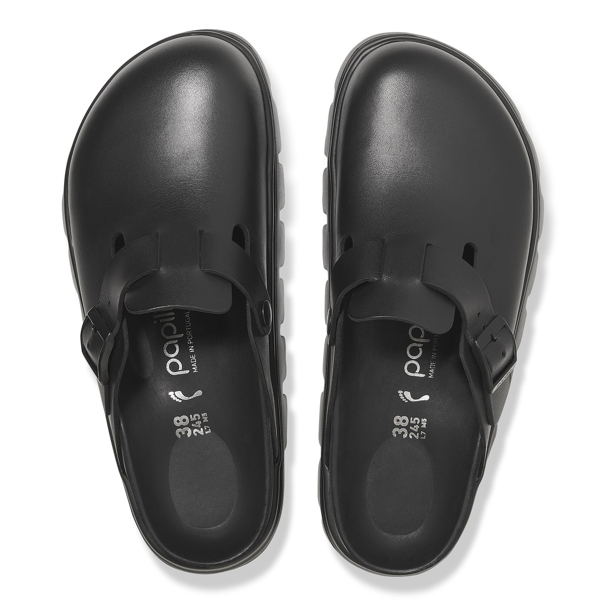 Сабо Birkenstock Boston Chunky Natural Leather, цвет: Чёрный — фото 2