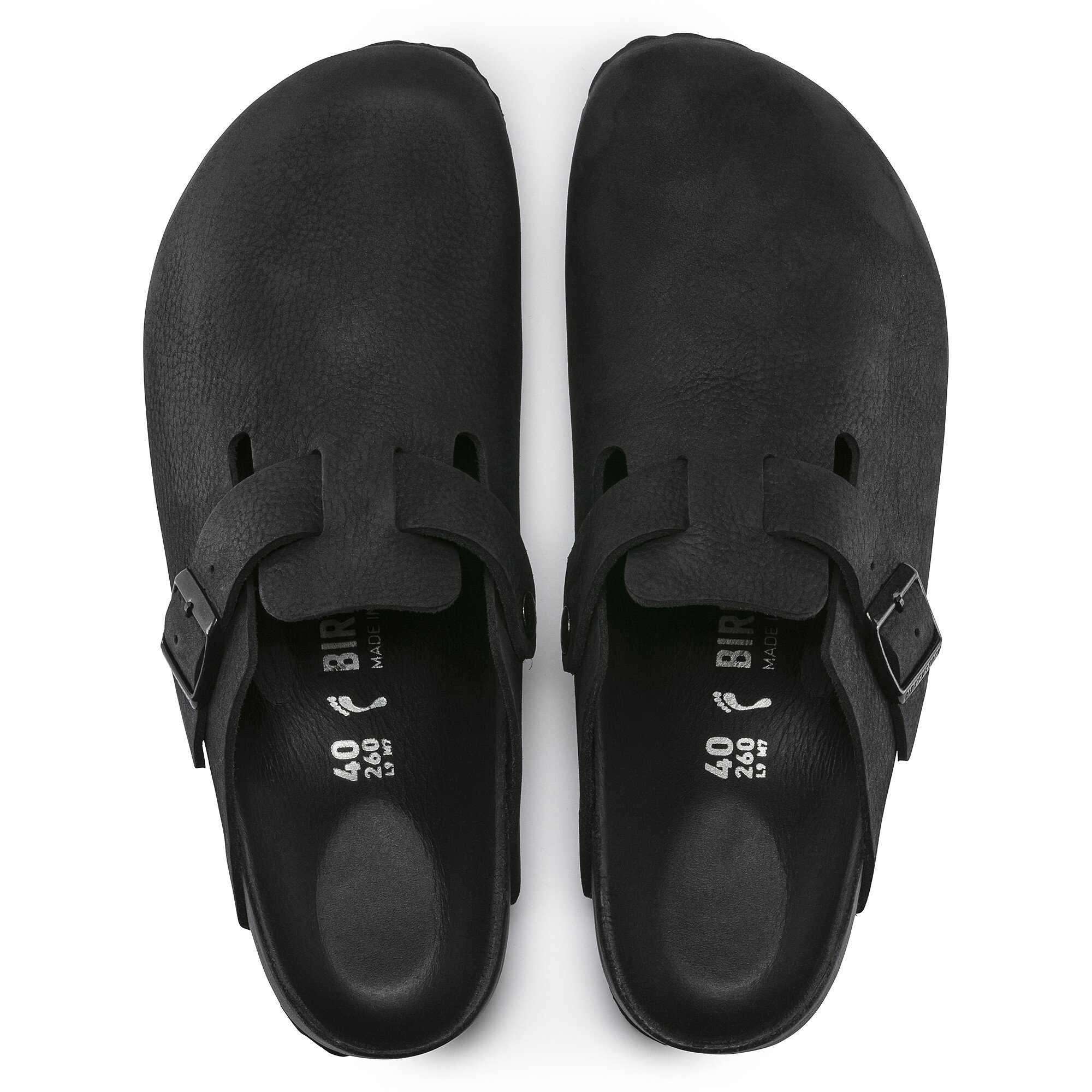 Сабо Birkenstock Boston Natural Leather, цвет: Чёрный — фото 2