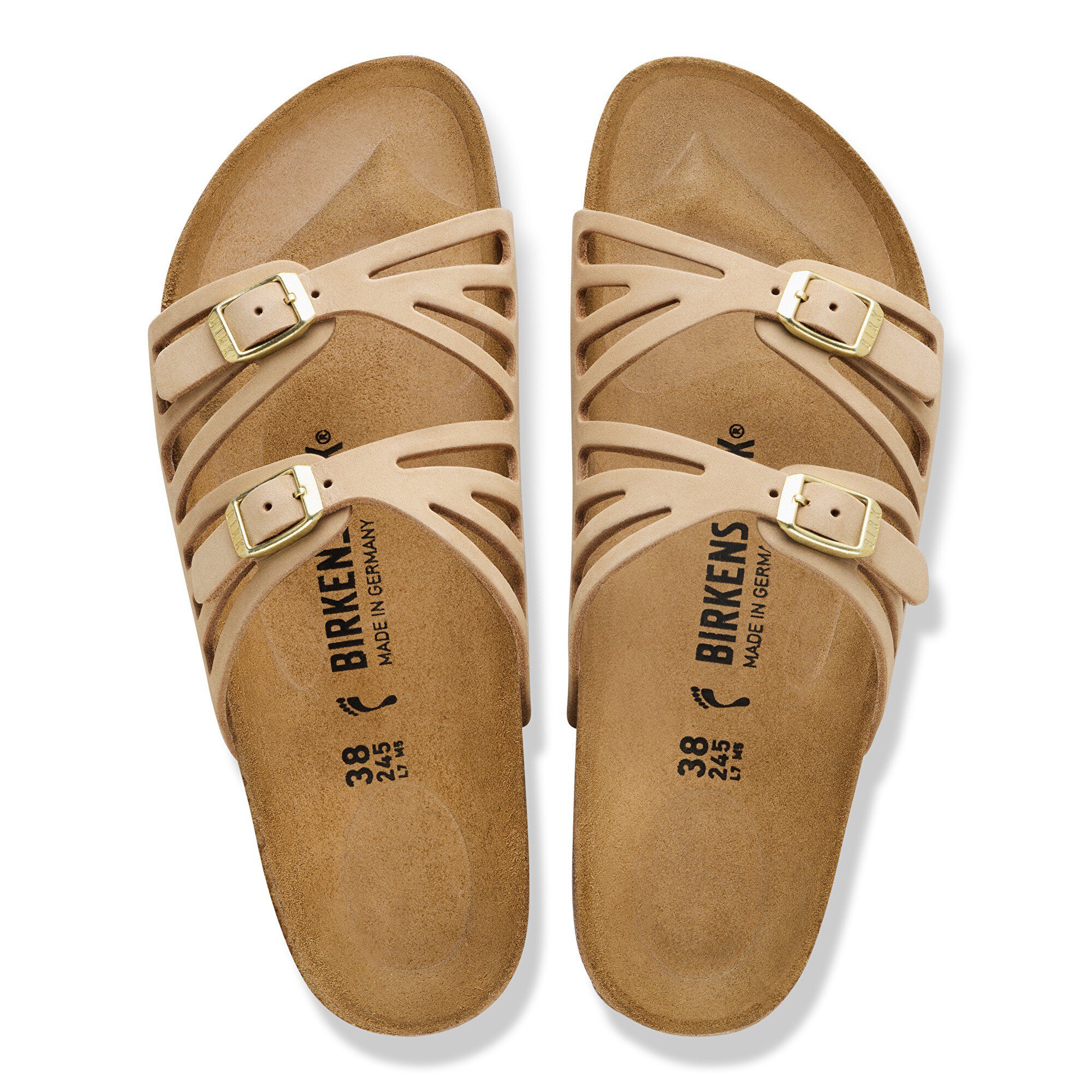 Женские сандалии Birkenstock Granada Nubuck Leather, цвет: Sandcastle — фото 2