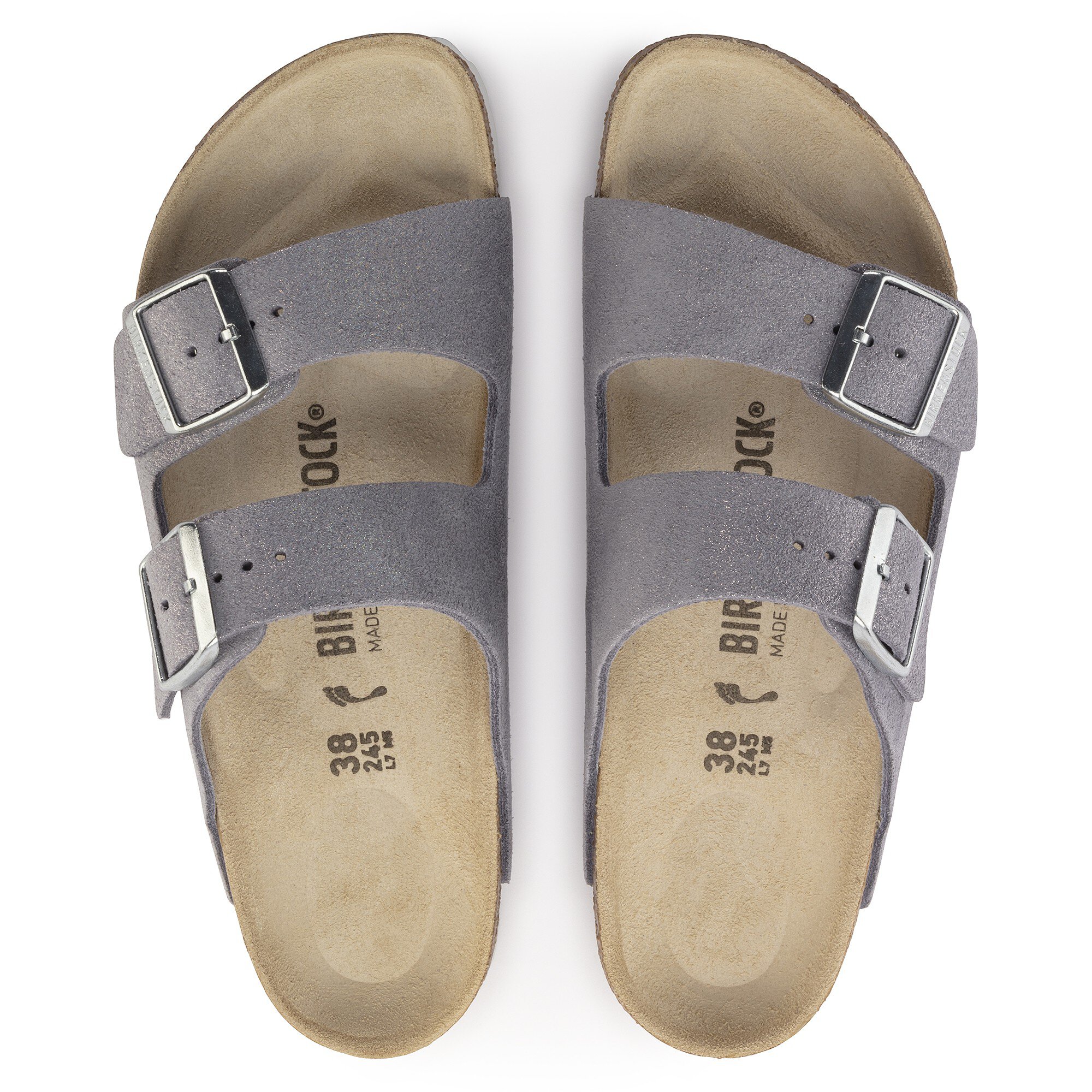Женские сандалии Birkenstock Arizona Suede Leather, цвет: Фиолетовый туманный — фото 2