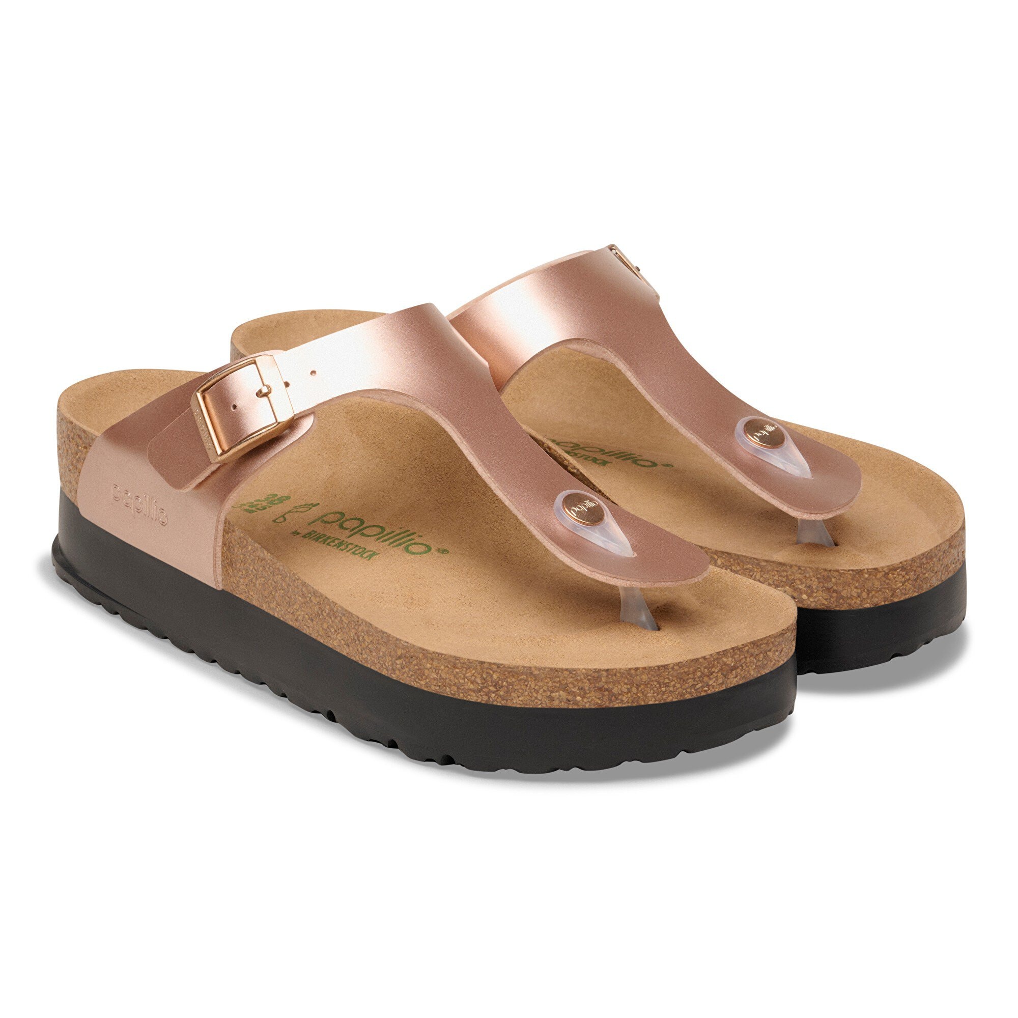 Женские сандалии Birkenstock Gizeh Flex Platform Birko-Flor, цвет: Металлик медный — фото 6
