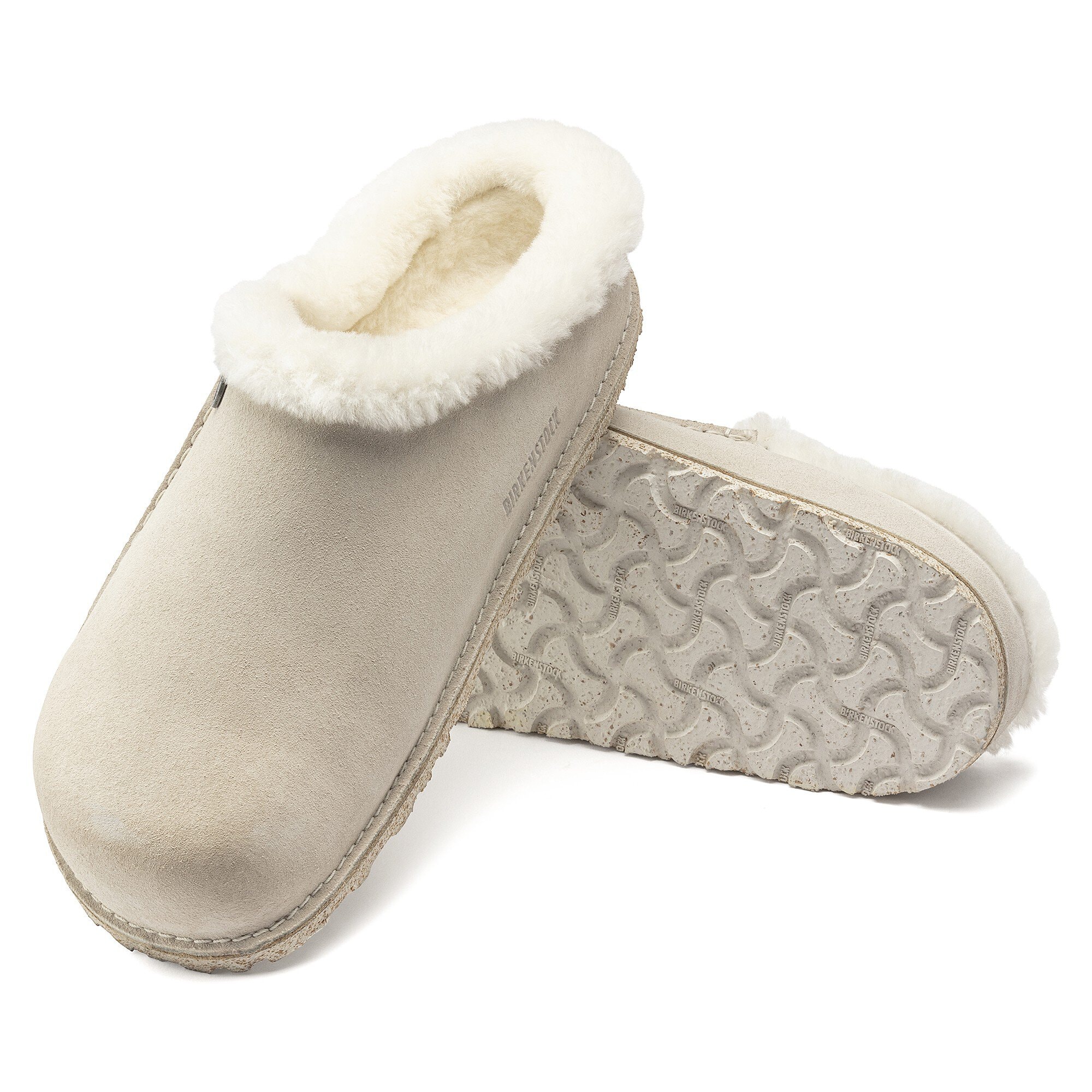 Тапочки Birkenstock Zermatt Premium Shearling Suede Leather, цвет: Состаренный белый — фото 6