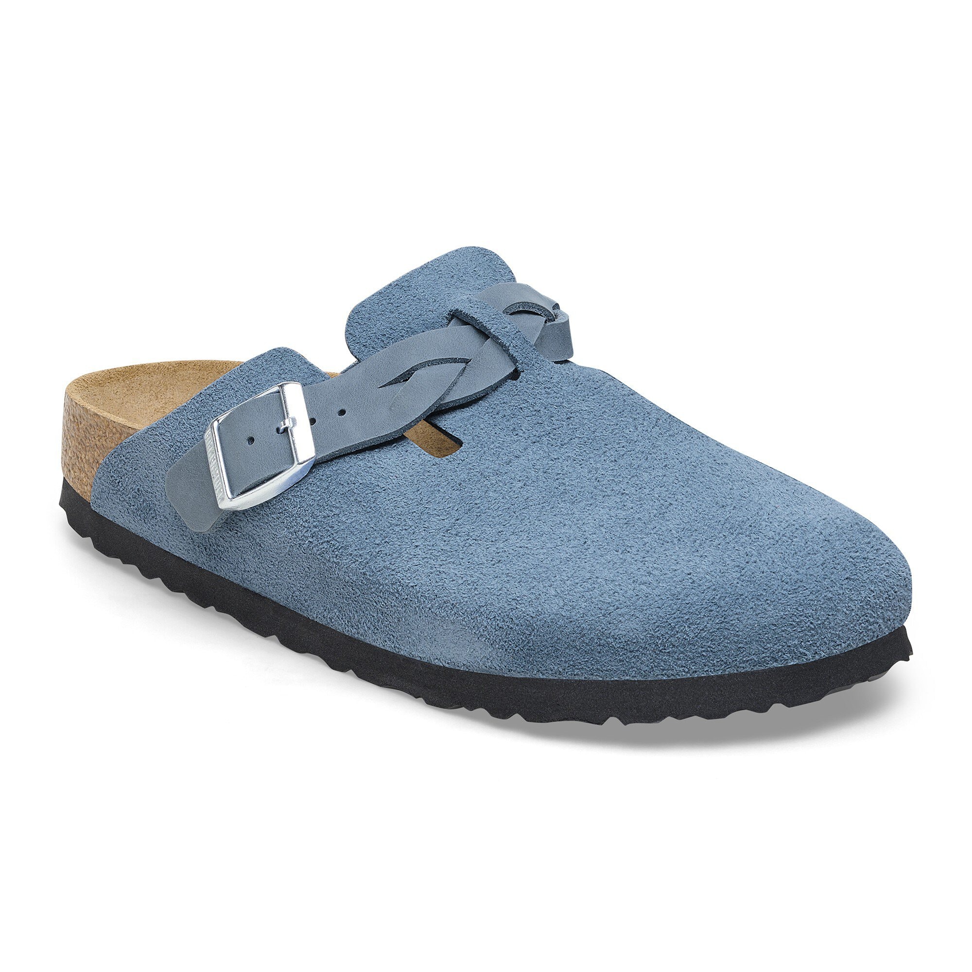 Boston Braided Suede Leather in Color Elemental Blue | BIRKENSTOCK