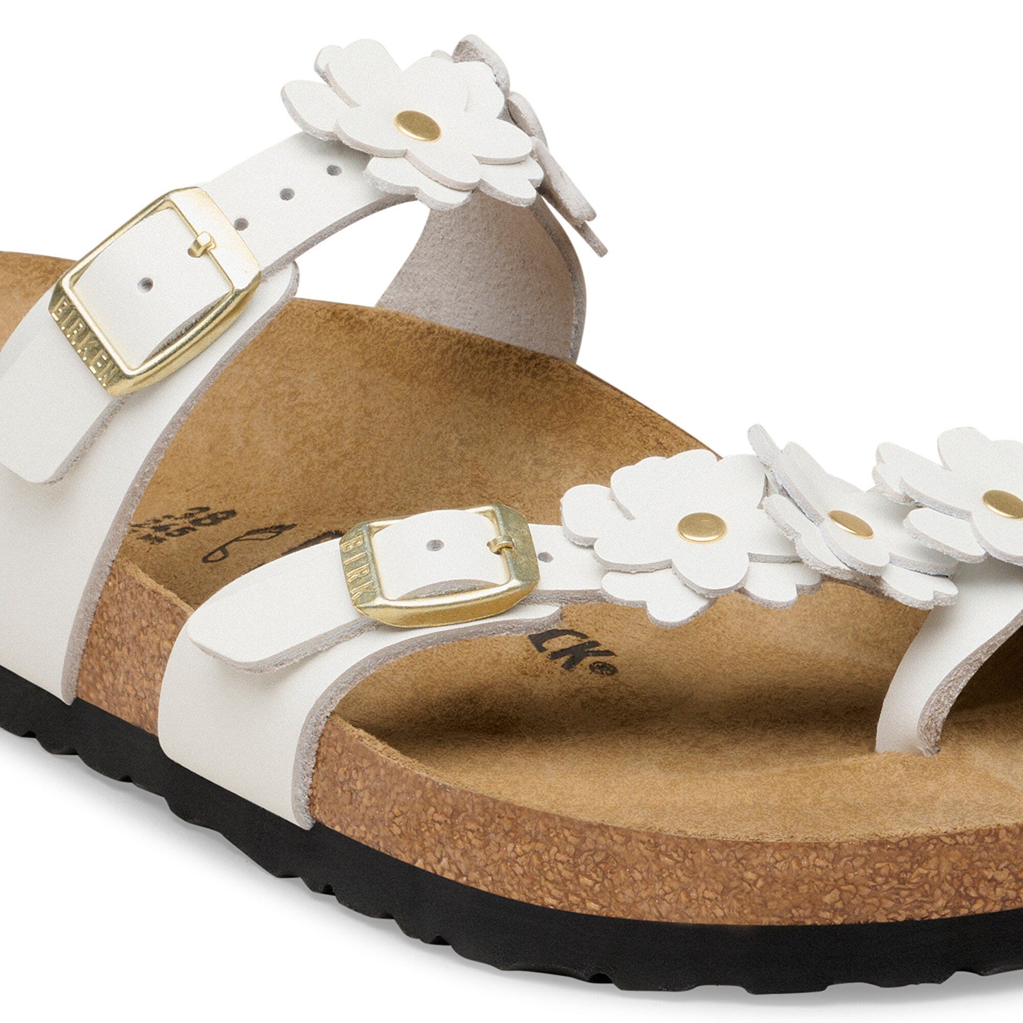 Женские сандалии Birkenstock Mayari Flower Embellishment Natural Leather, цвет: Белый — фото 6