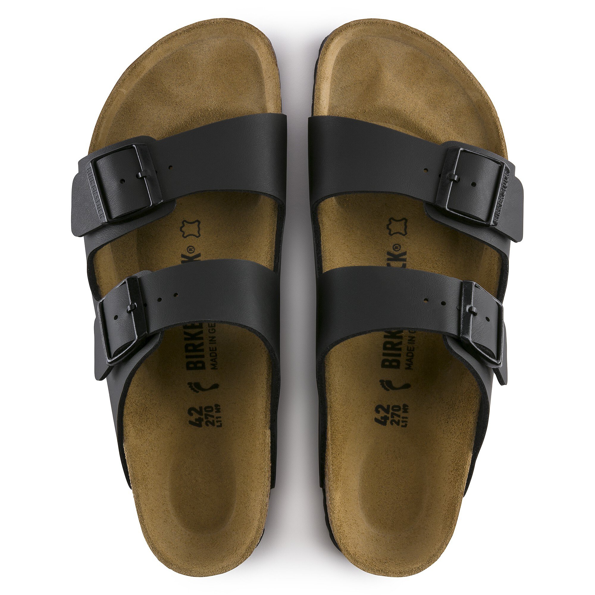Сандалии Birkenstock Arizona Birko-Flor, цвет: Чёрный — фото 2