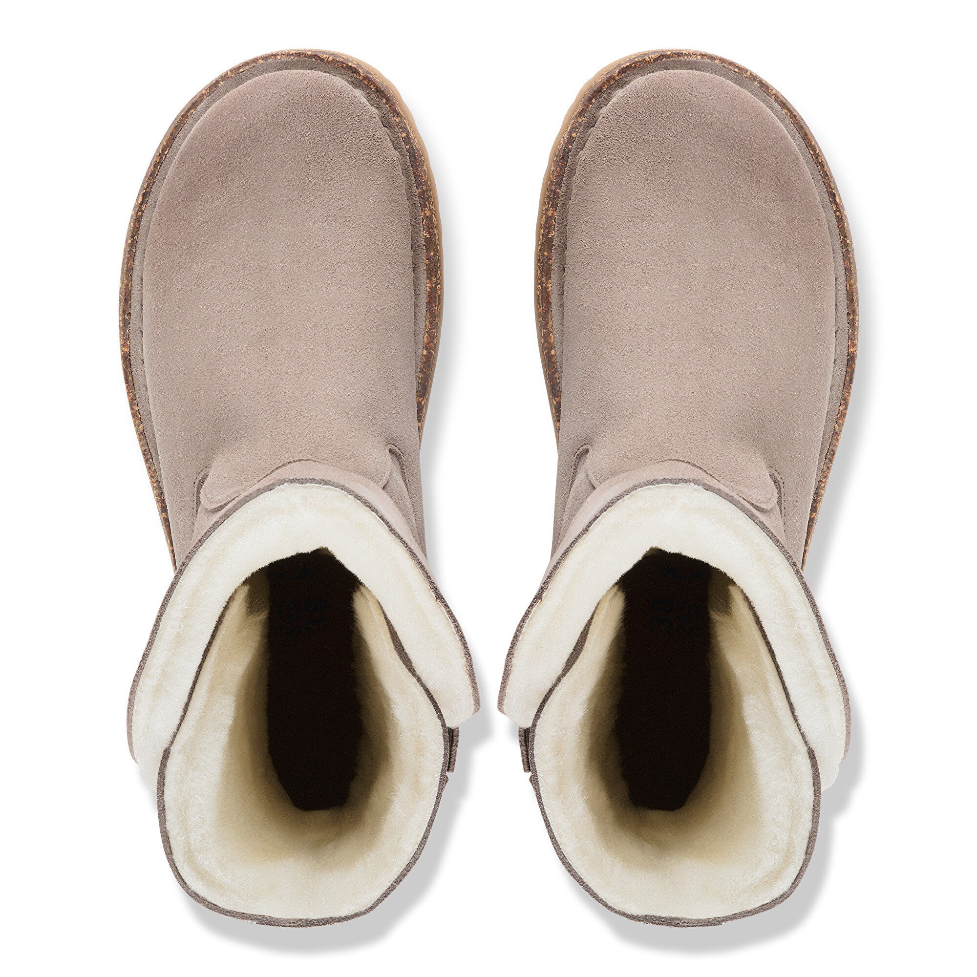 Женские ботинки Birkenstock Uppsala Shearling Suede Leather, цвет: Пустынный серый серо-коричневый — фото 2