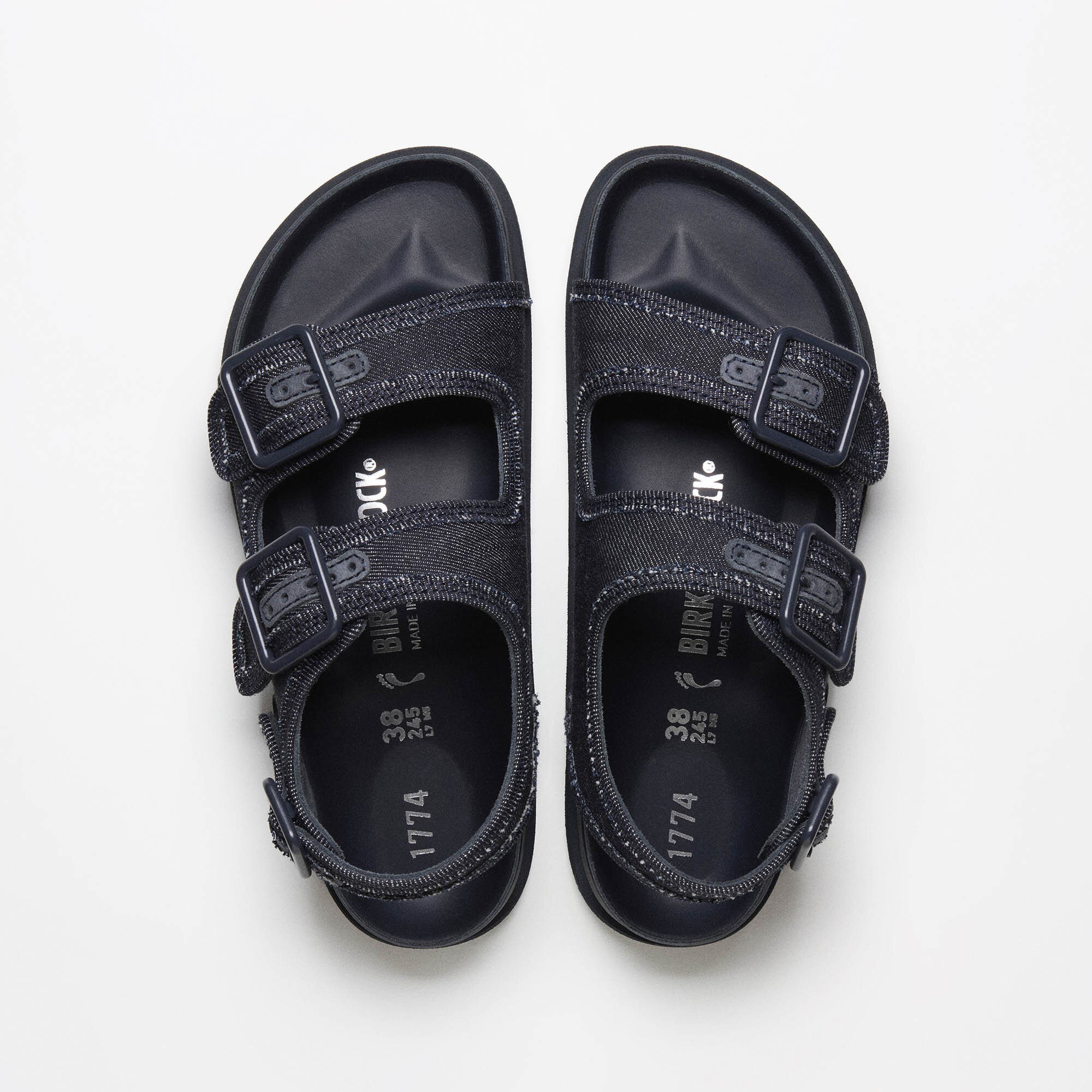 1774 Milano Denim Natural Leather-Felt in Color Dark Wash Denim