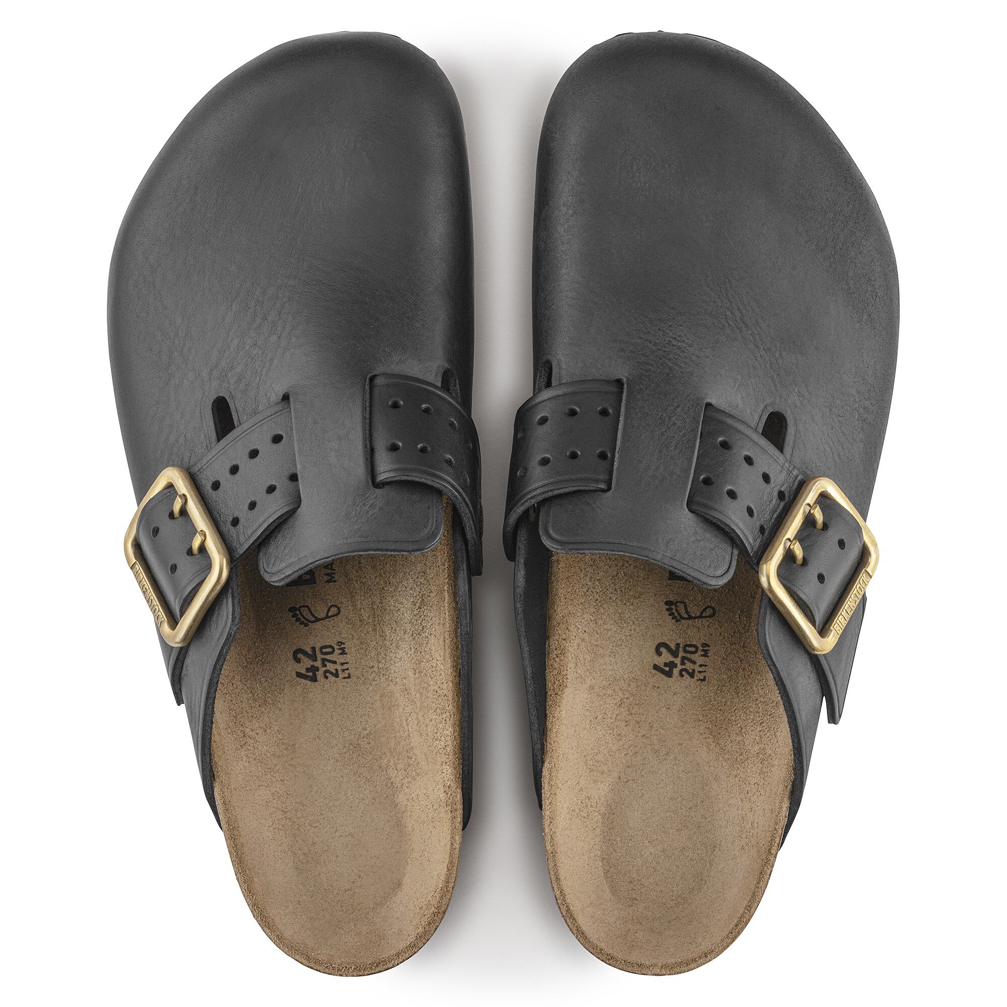 Сабо Birkenstock Boston Bold Natural Leather, цвет: Чёрный — фото 2