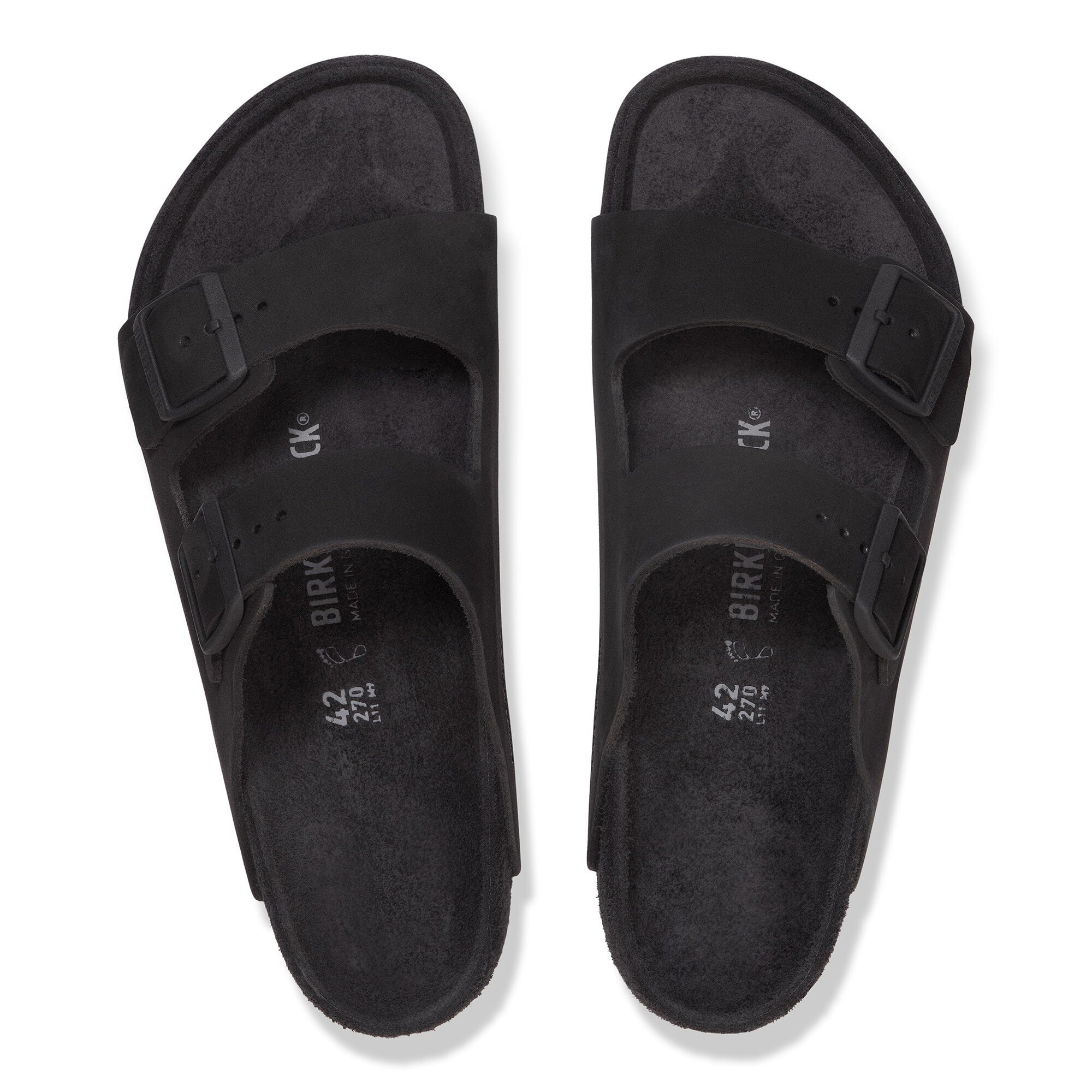 Сандалии Birkenstock Arizona Nubuck Leather, цвет: Чёрный — фото 2