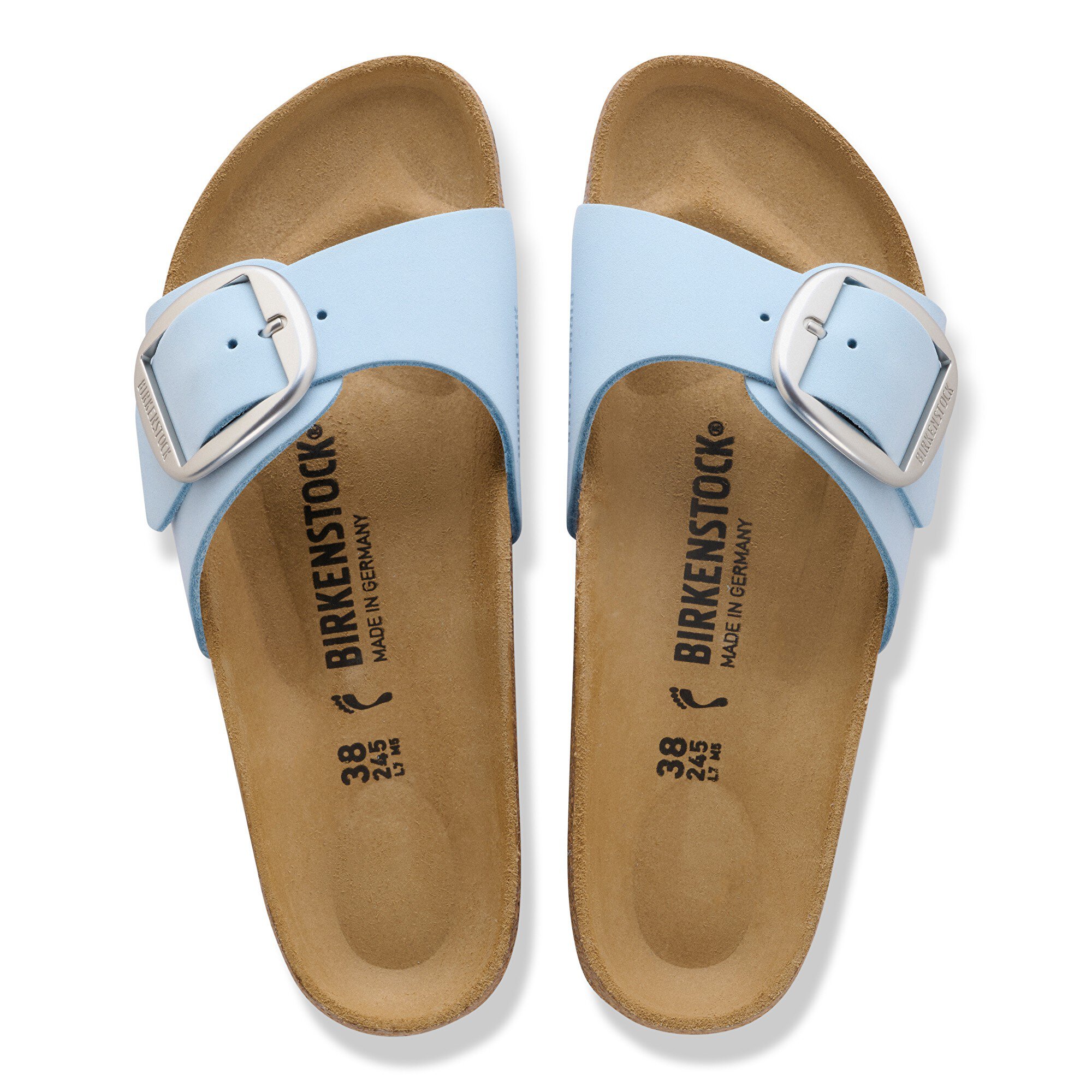 Женские сандалии Birkenstock Madrid Big Buckle Nubuck Leather, цвет: Синий — фото 2