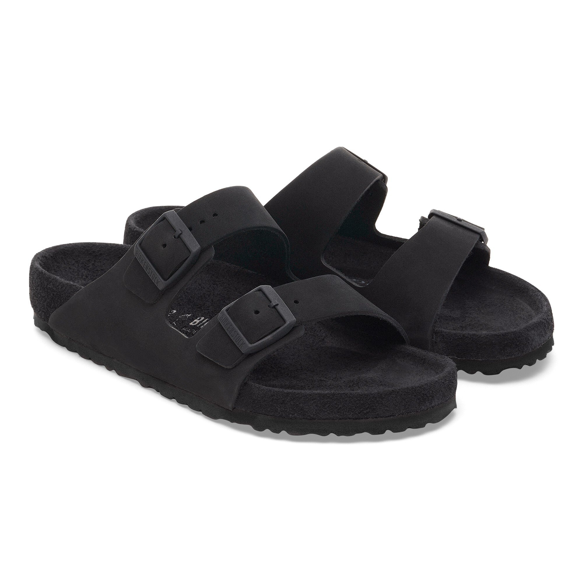 Сандалии Birkenstock Arizona Nubuck Leather, цвет: Чёрный — фото 6
