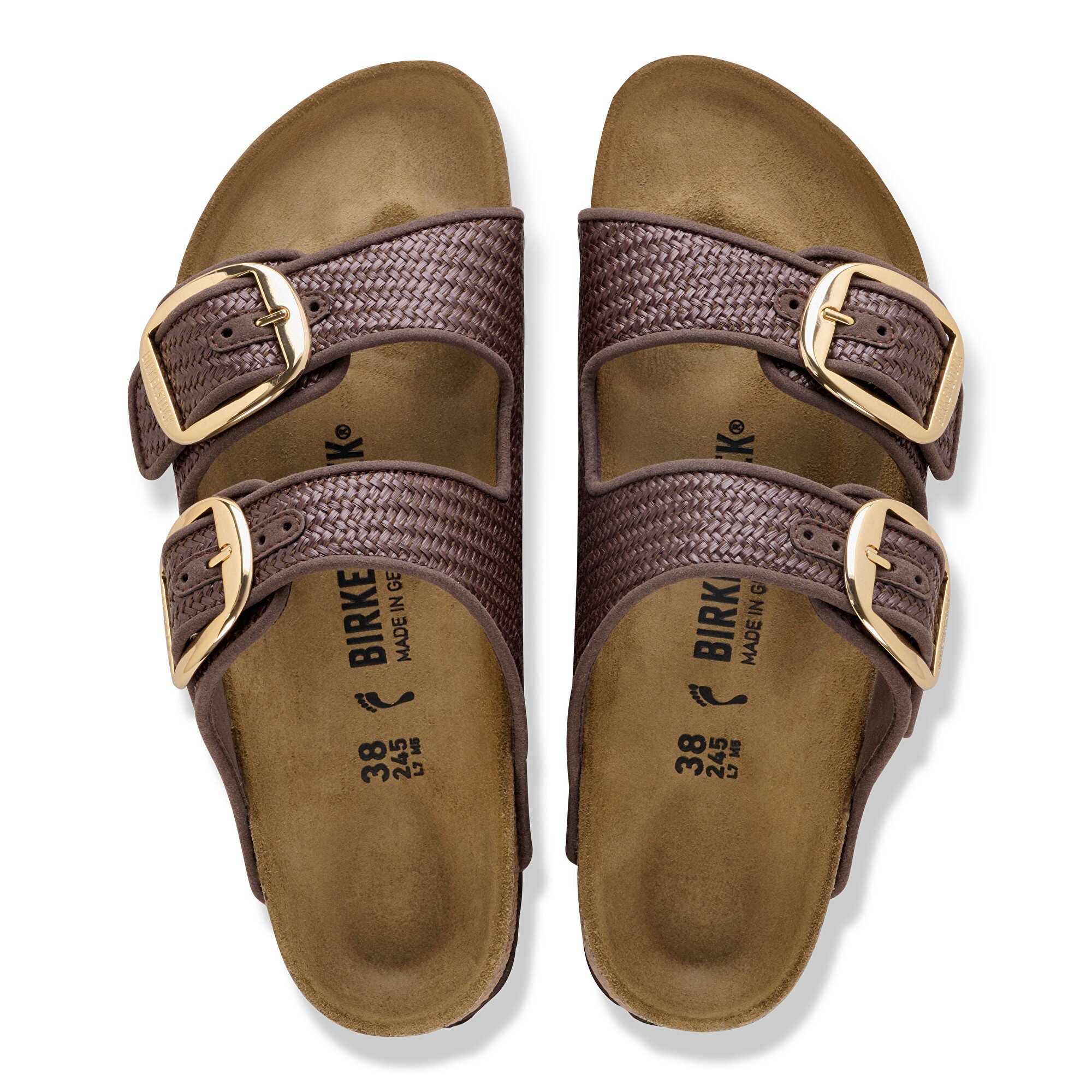 Женские сандалии Birkenstock Arizona Big Buckle Raffia Textile, цвет: Raffia Carafe — фото 2