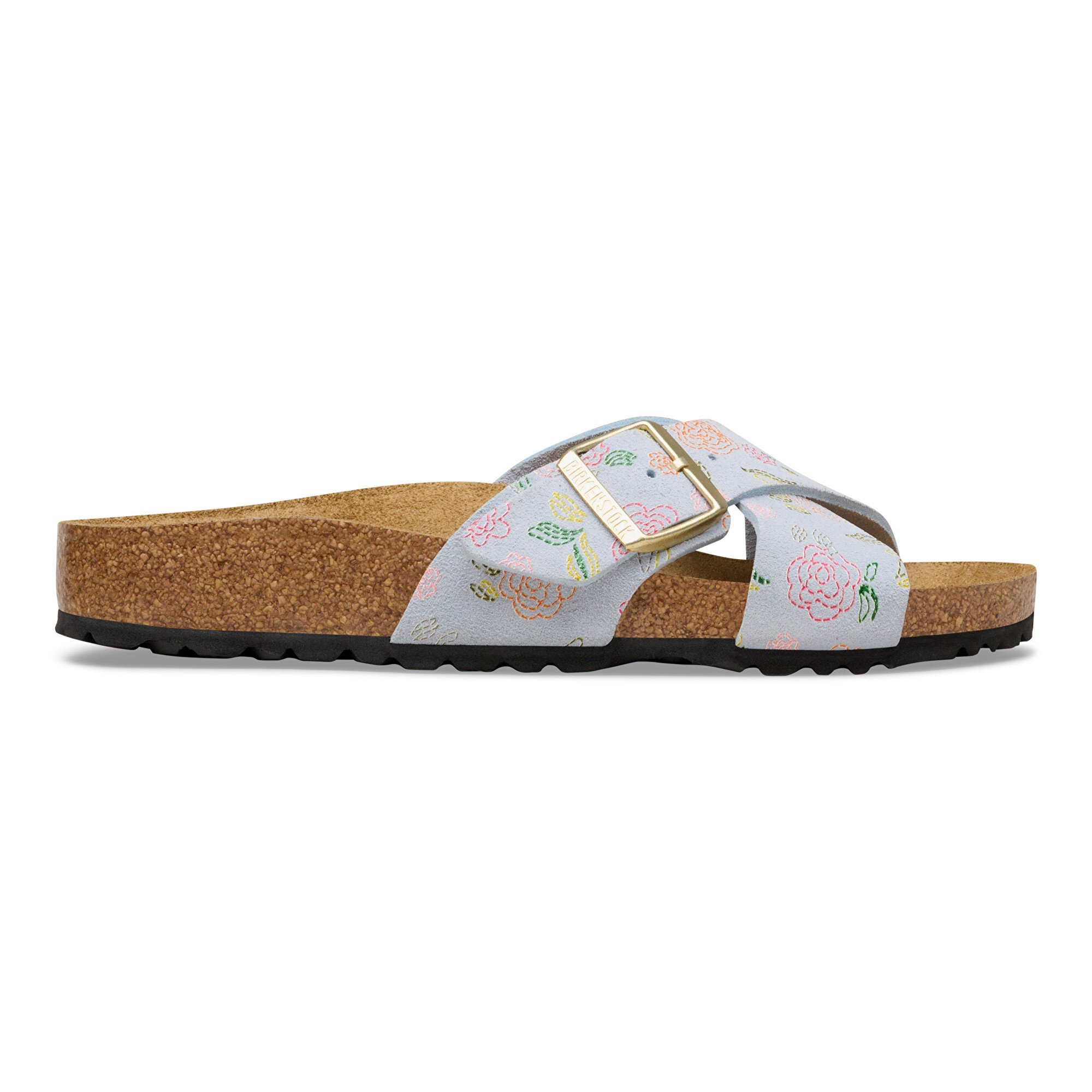 Женские сандалии Birkenstock Siena Suede Leather, цвет: Синий с принтом — фото 3