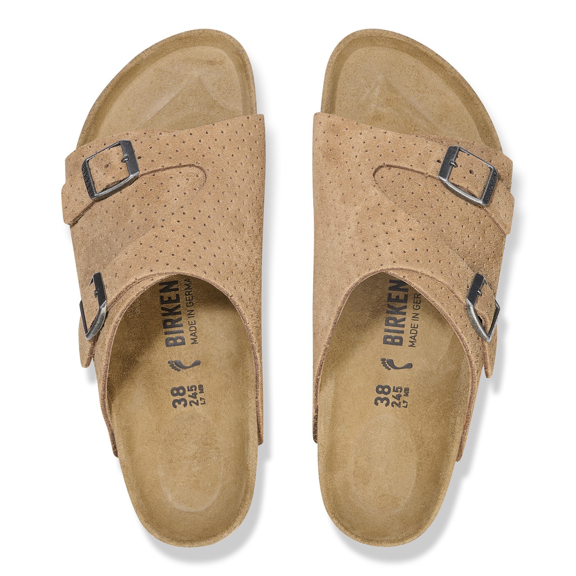 Сабо Birkenstock Zürich Suede Leather Embossed, цвет: Бежевый — фото 2