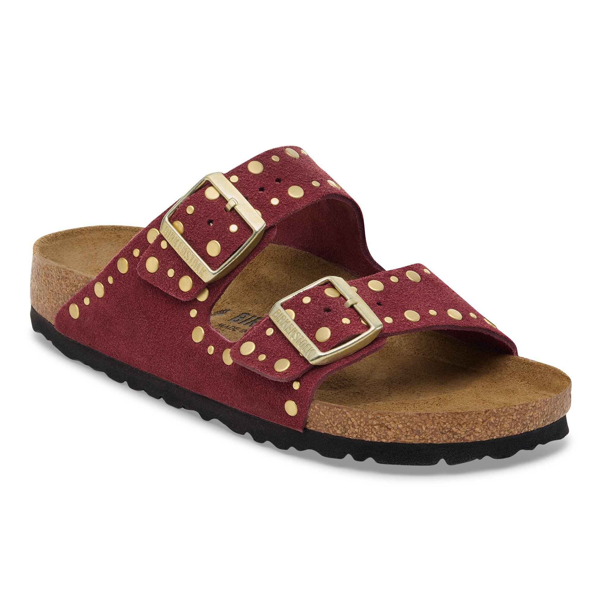 柴*犬様 ARIZONAFREEDOM【R-7a】 Arizona Rivets Suede Leather in Color Zinfandel | BIRKENSTOCK US